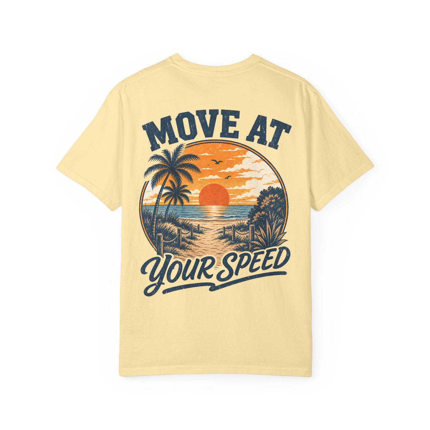 "Move At Your Speed" Retro Beach Sunset T-Shirt