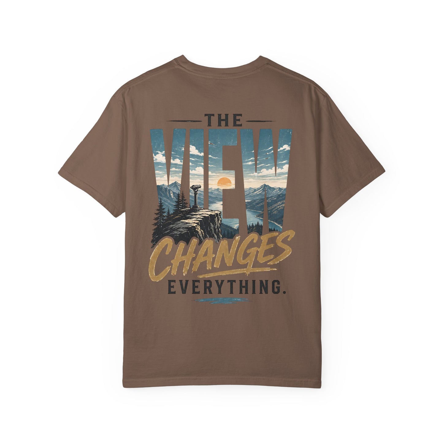 “The View Changes Everything” Scenic Graphic Tee Shirt