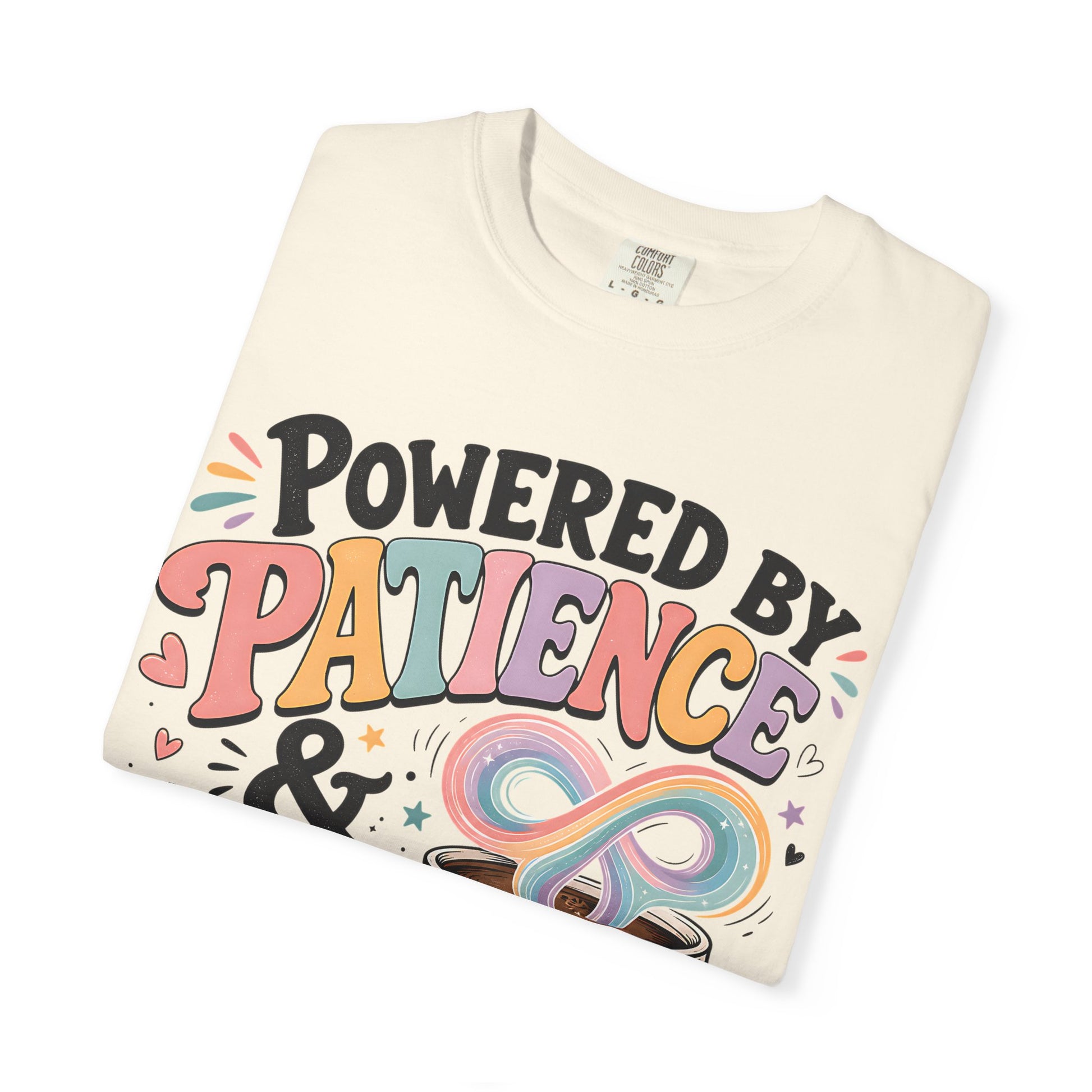 Autism Mom T-Shirt — "Powered by Patience &amp; Coffee" Graphic Tee image 10