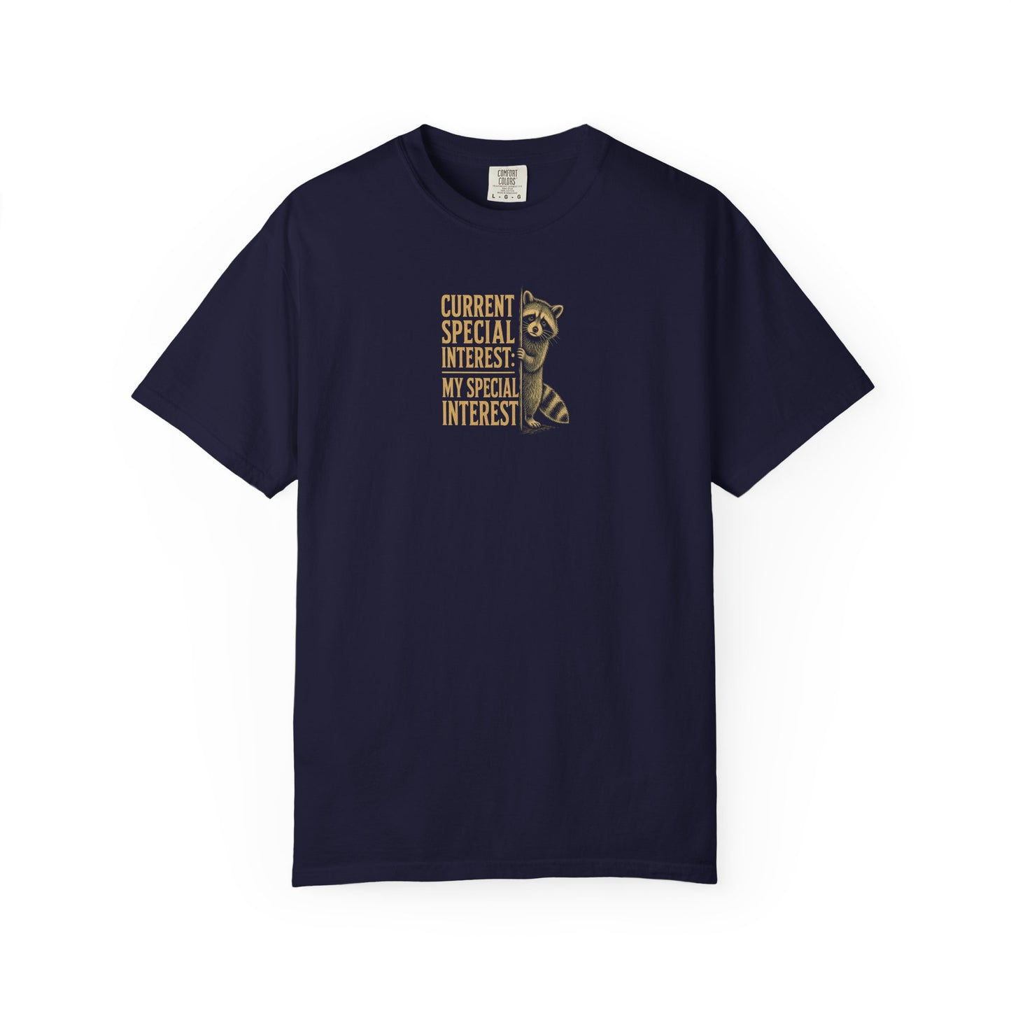 "Current Special Interest: My Special Interest" Raccoon Graphic Tee