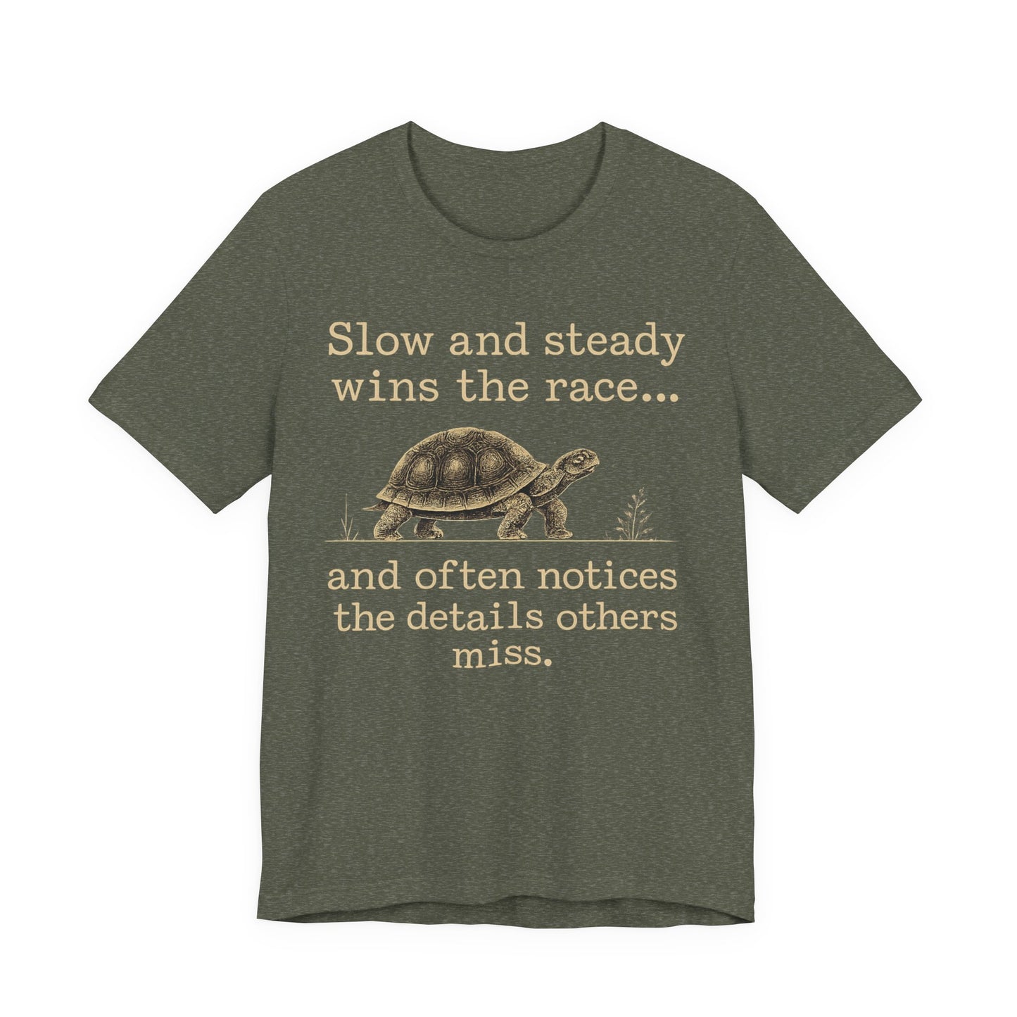 Slow and Steady Wins the Race T-Shirt — Detail-Oriented Turtle Graphic Tee image 12