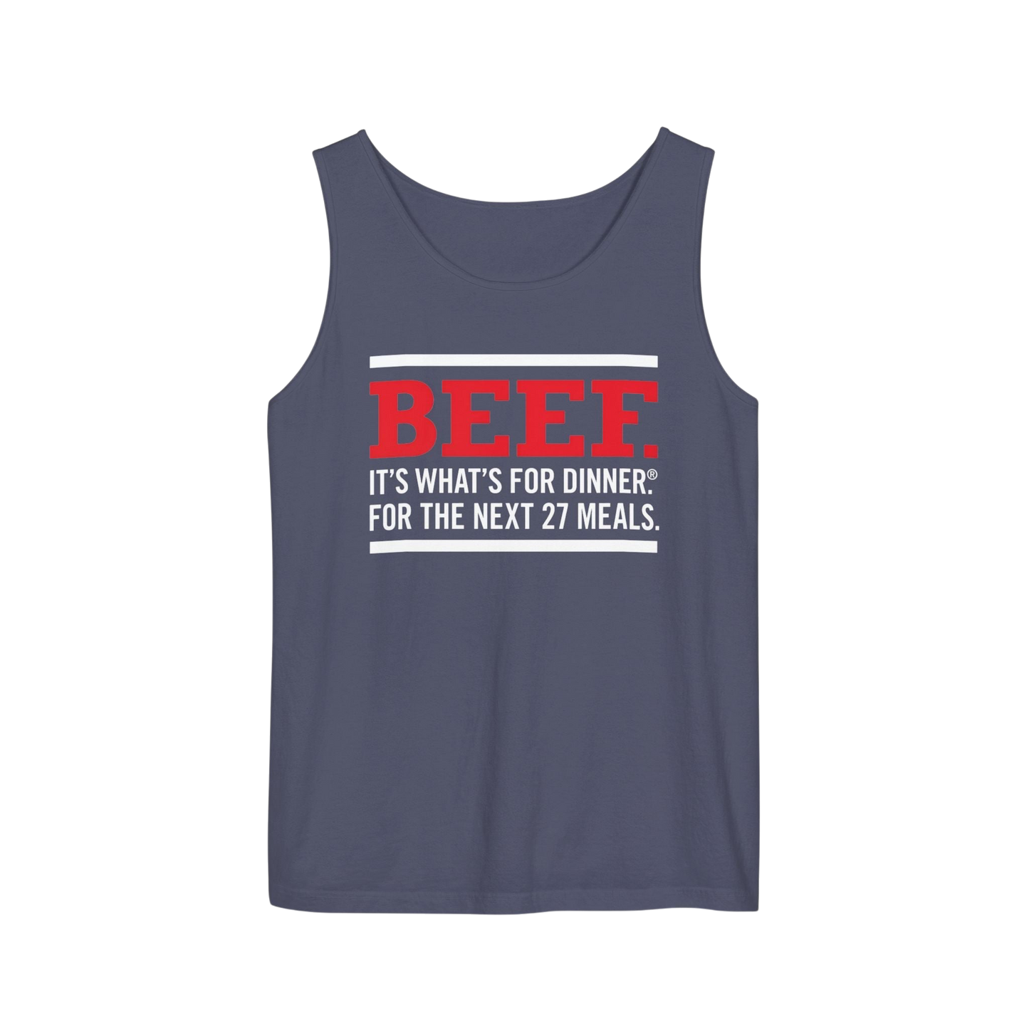 Beef: It’s What’s For Dinner — Funny Graphic Tank Top  for Autistic people seeking routine - UNISEX image 8