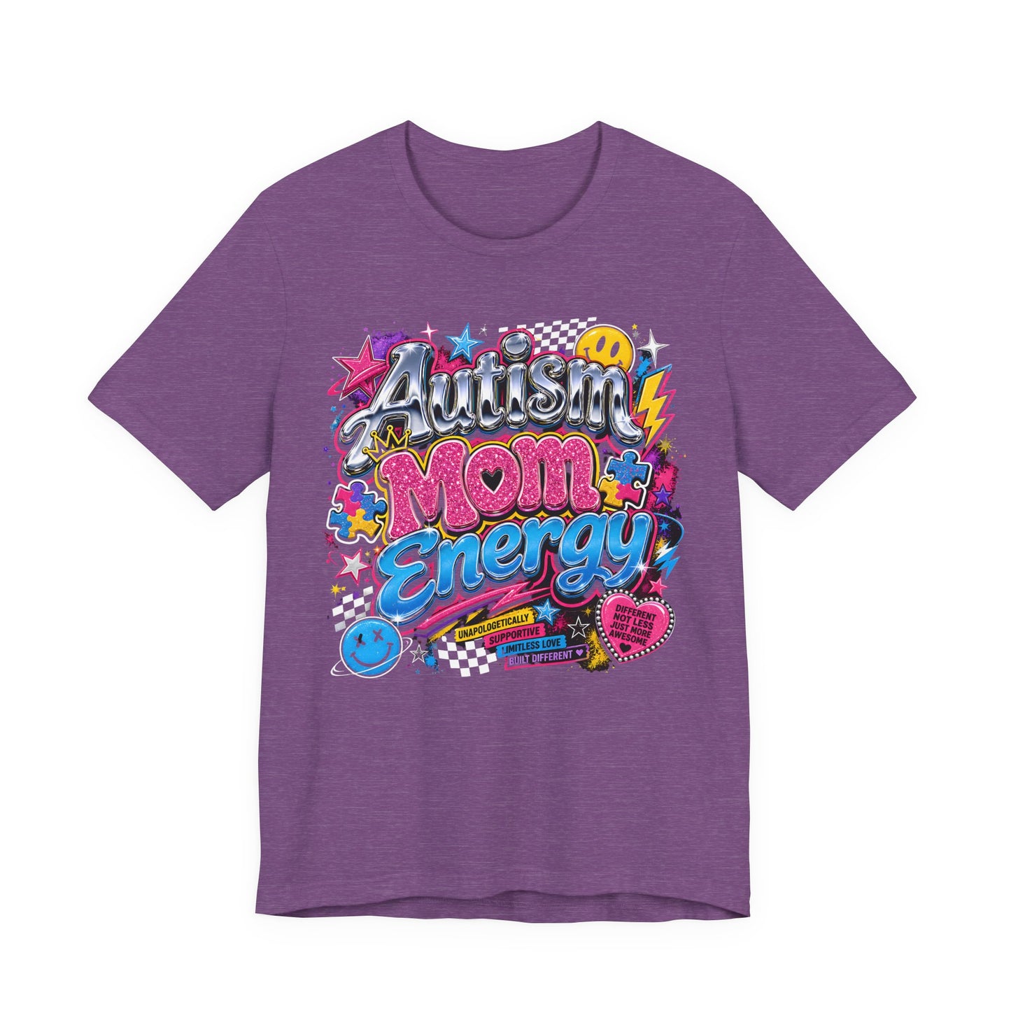 Autism Mom Energy T-Shirt — Colorful Supportive Graphic Tee for Autism Awareness image
