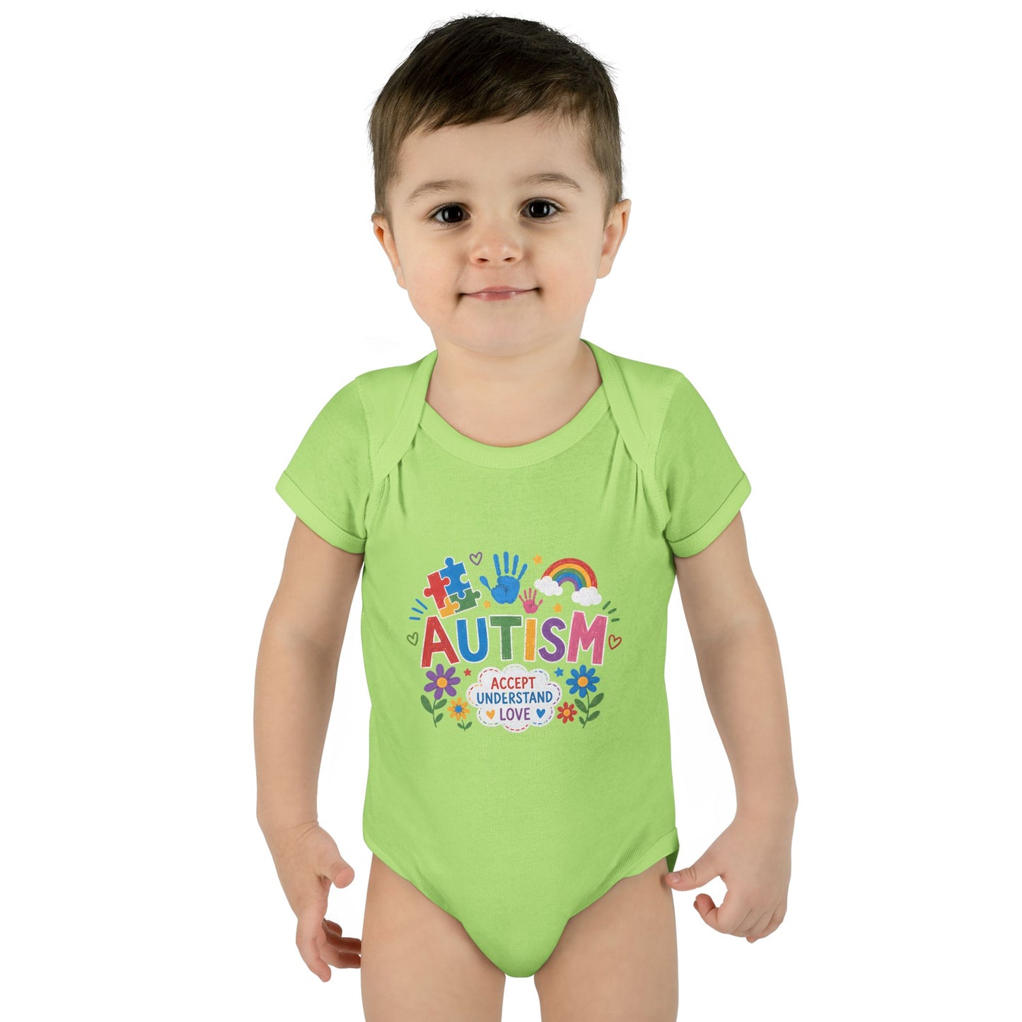 Autism Awareness Infant Bodysuit — 'Accept Understand Love' Colorful Design image 23