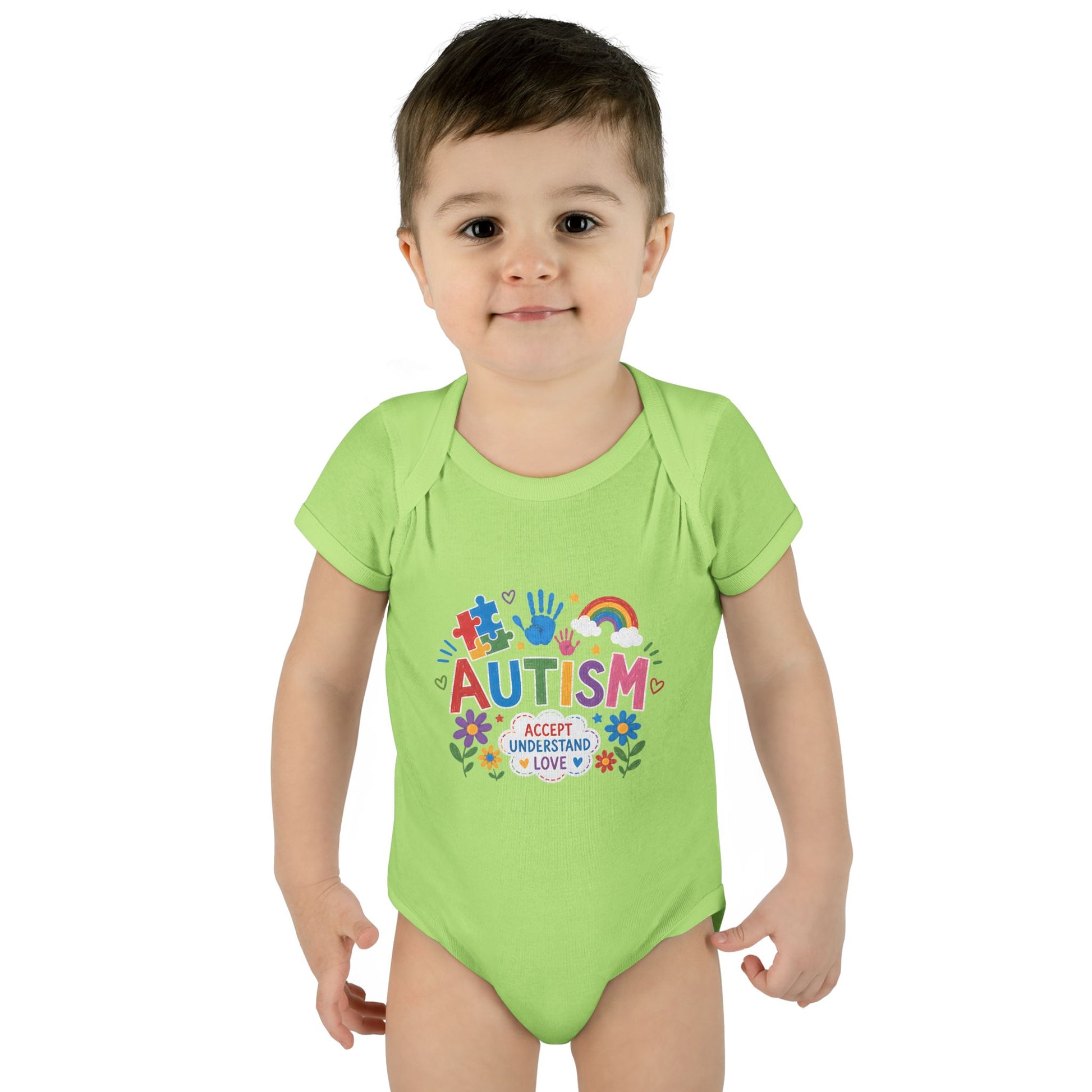 Autism Awareness Infant Bodysuit — 'Accept Understand Love' Colorful Design image 23