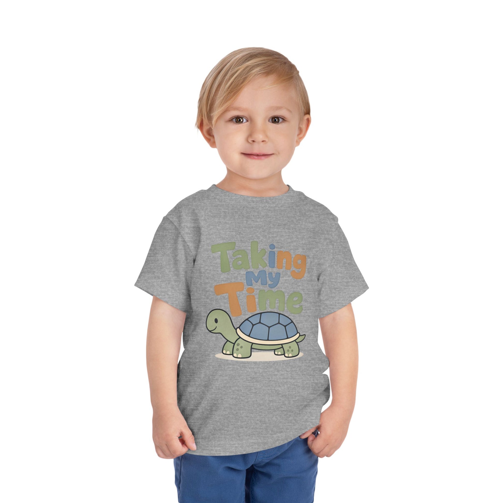 Toddler Tee — "Taking My Time" Turtle Cute Slow and Steady Kids Shirt image 5