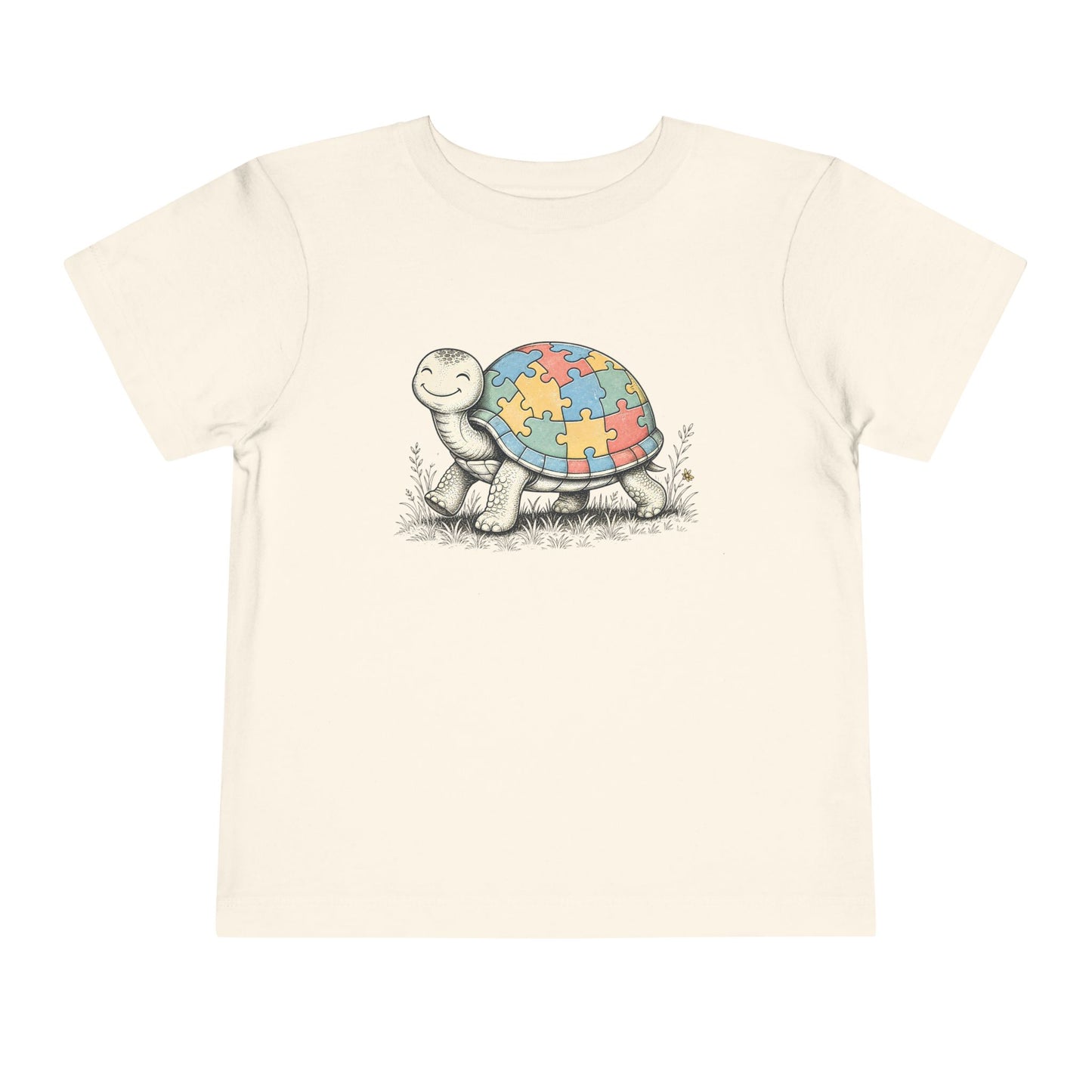 Autism Awareness Turtle Toddler Tee - Natural, 3T image