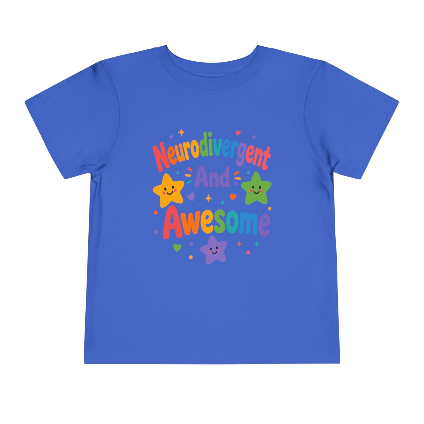 Neurodivergent and Awesome Toddler Tee — Colorful Pride Kids Shirt - True Royal, 3T image