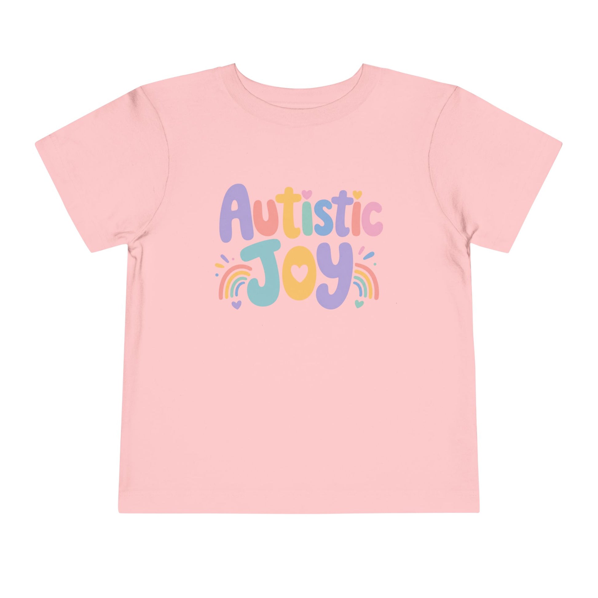 Toddler Tee — "Autistic Joy" Colorful Pride Shirt for Kids - Pink, 5T image