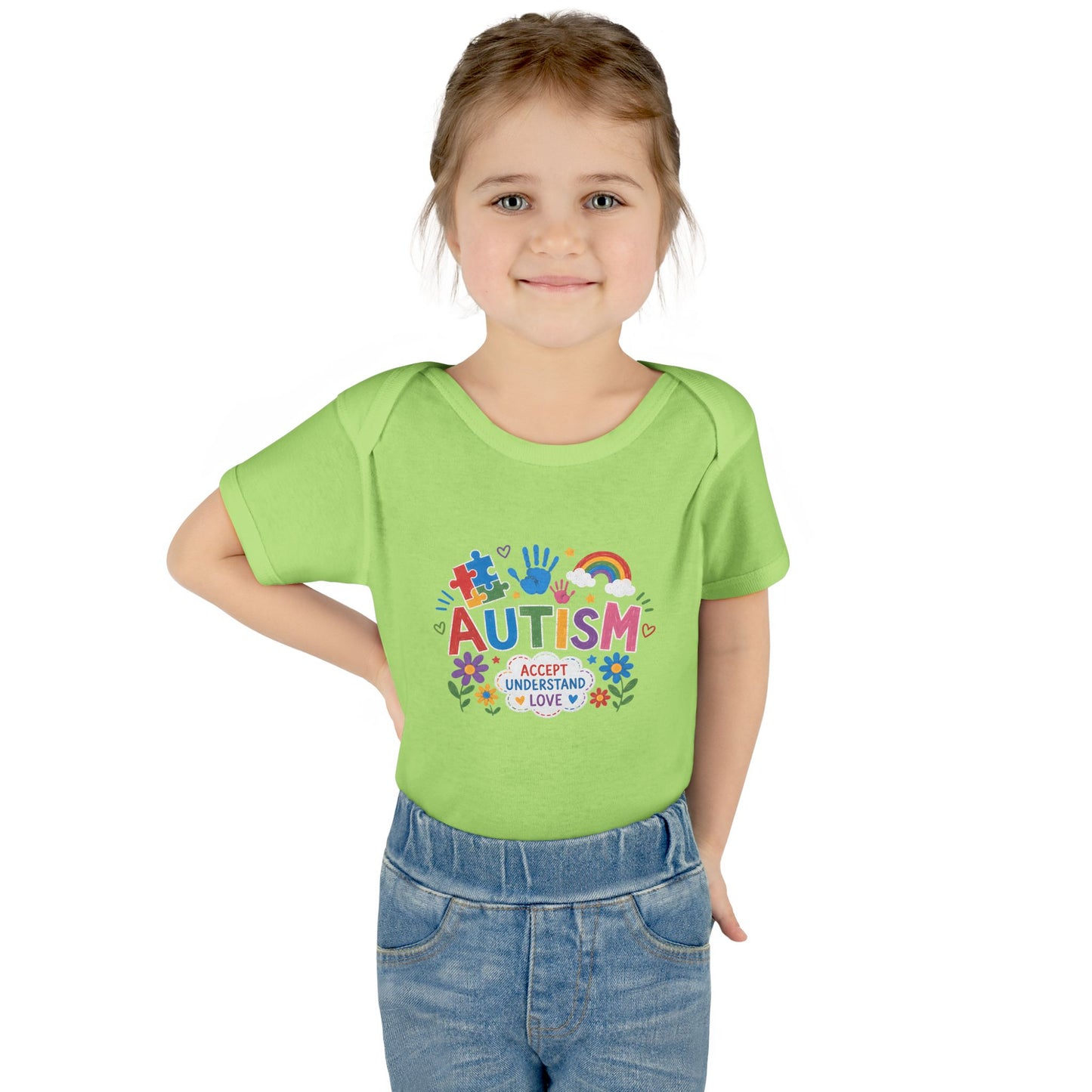 Autism Awareness Infant Bodysuit — 'Accept Understand Love' Colorful Design image 24