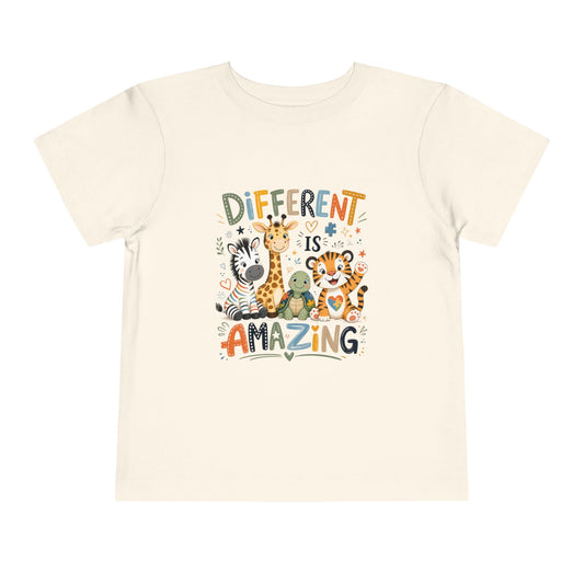 Different Is Amazing Toddler Shirt — Autism Awareness Kids Tee image 0