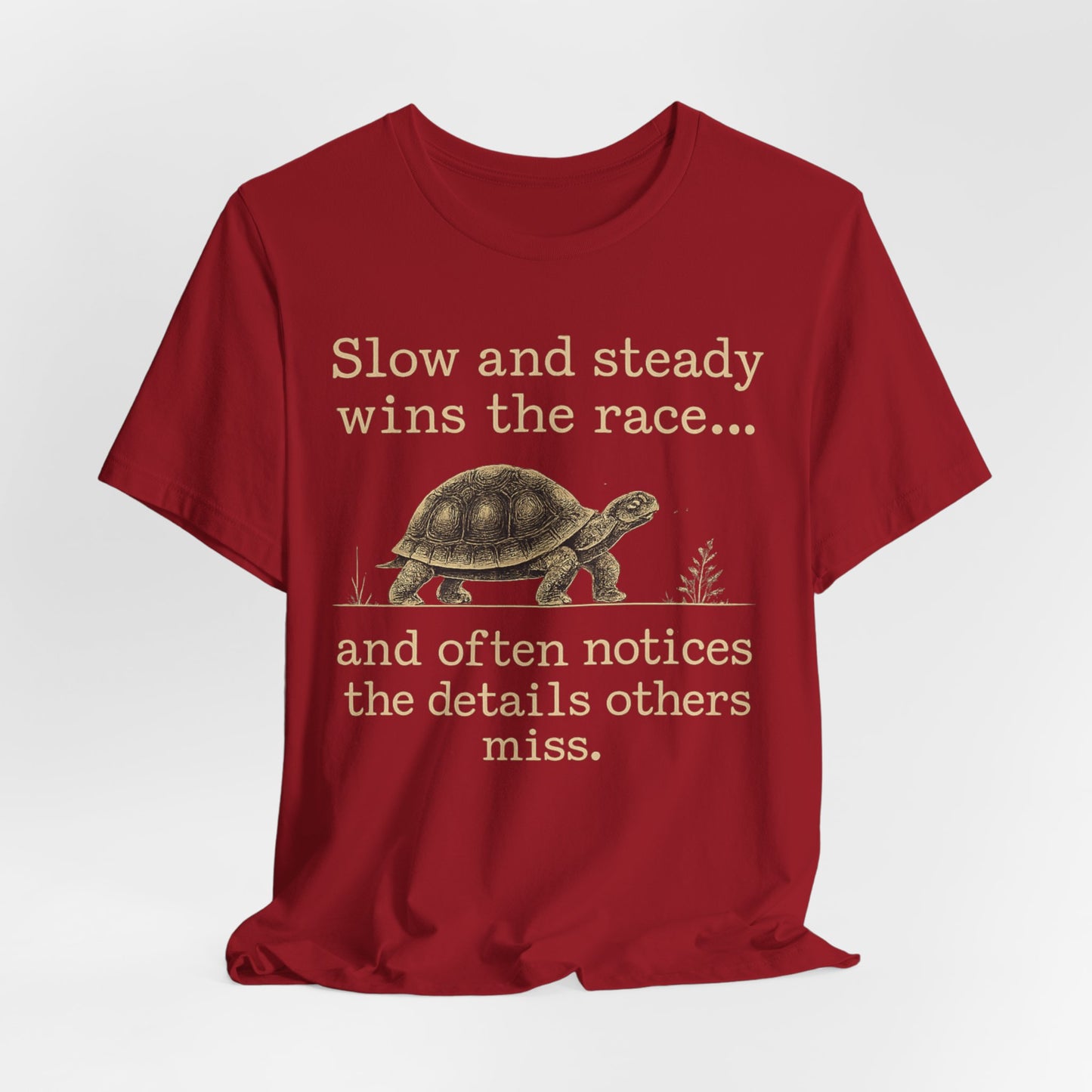Slow and Steady Wins the Race T-Shirt — Detail-Oriented Turtle Graphic Tee image 51