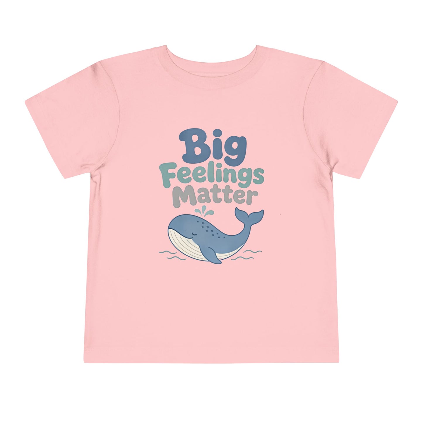 Big Feelings Matter Toddler Tee — Cute Whale Emotional Support Shirt - Pink, 5T image
