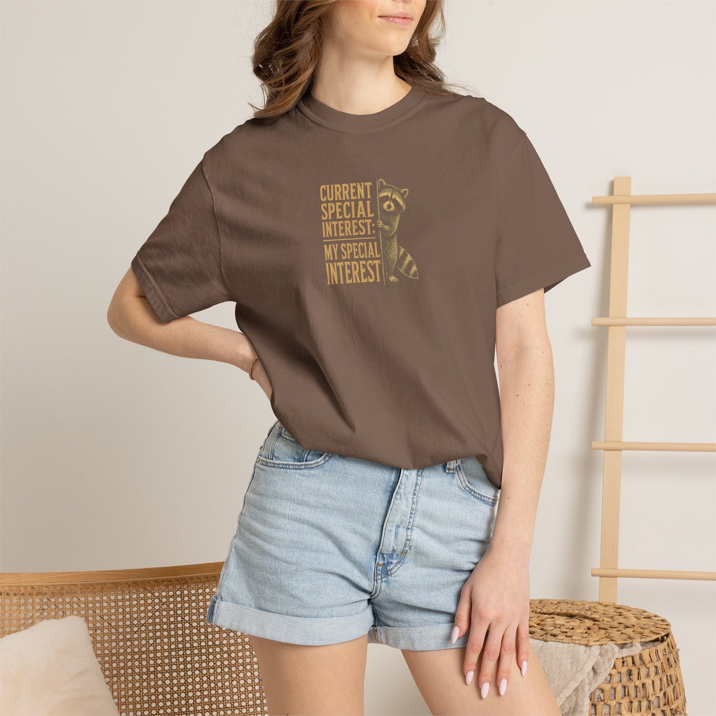 "Current Special Interest: My Special Interest" Raccoon Graphic Tee