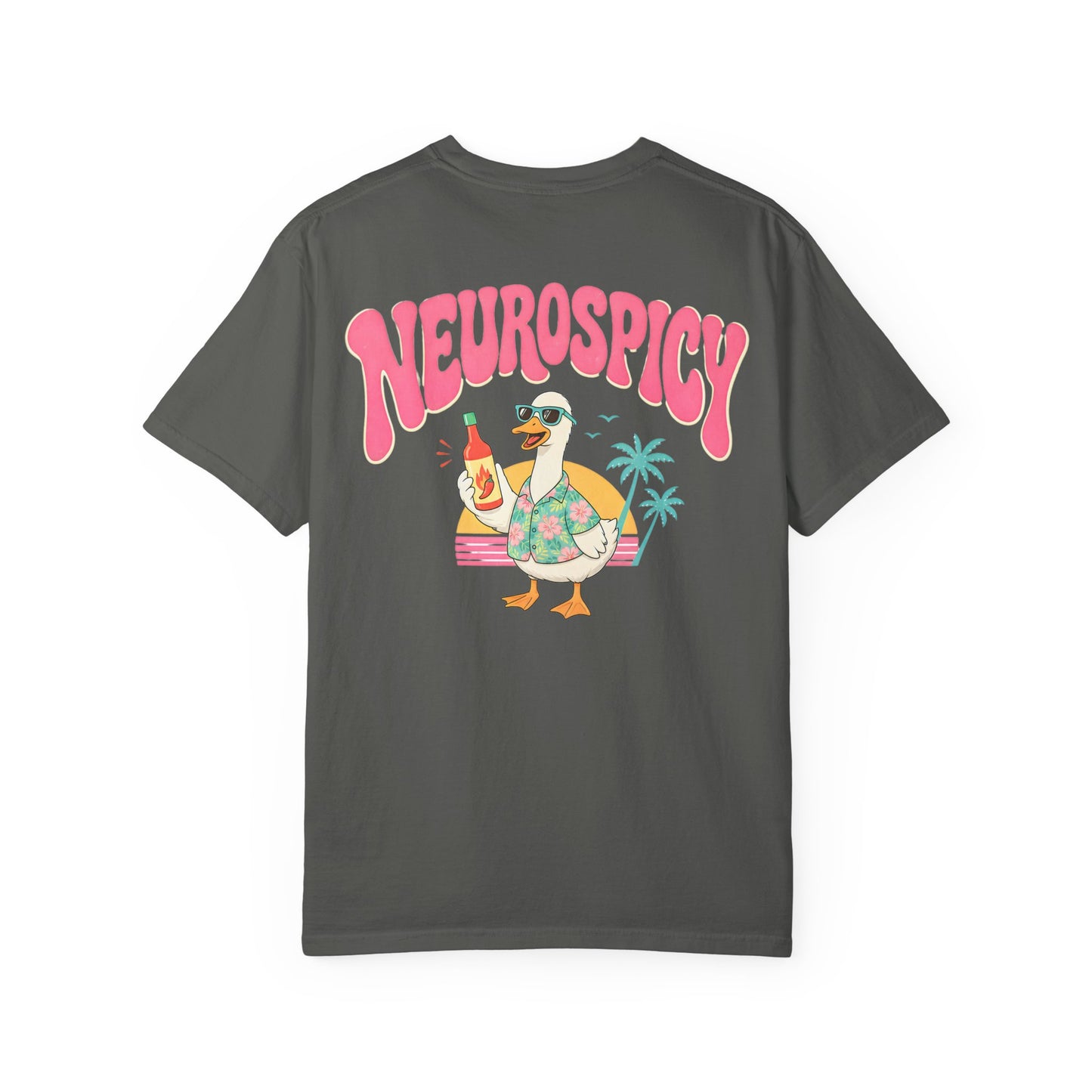 Neurospicy Silly Goose Tee — Retro Beach Graphic T-Shirt