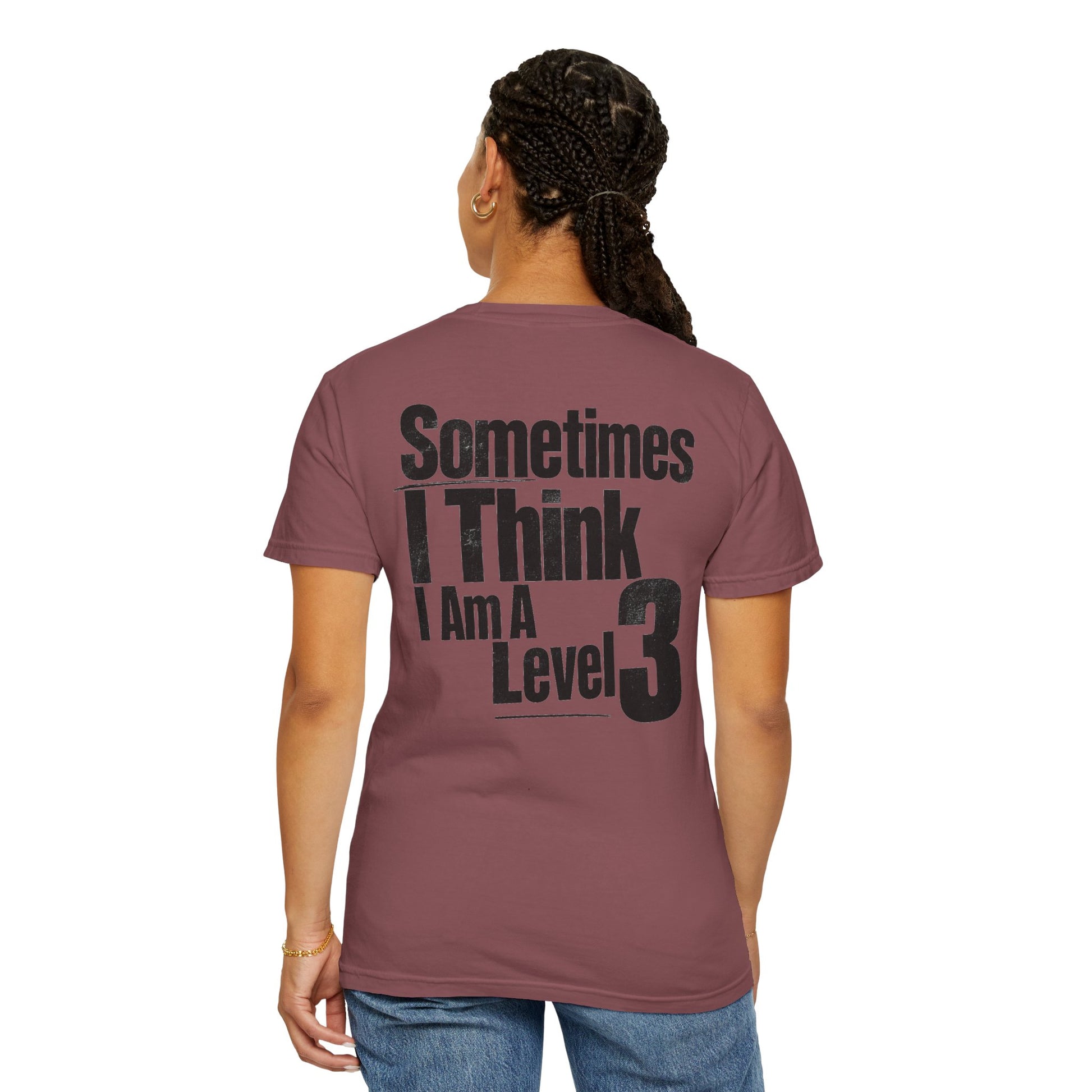 Level 3 Funny Graphic T-Shirt — "Sometimes I Think I Am A Level 3" - ASD Levels - PRINT IS ON BACK image