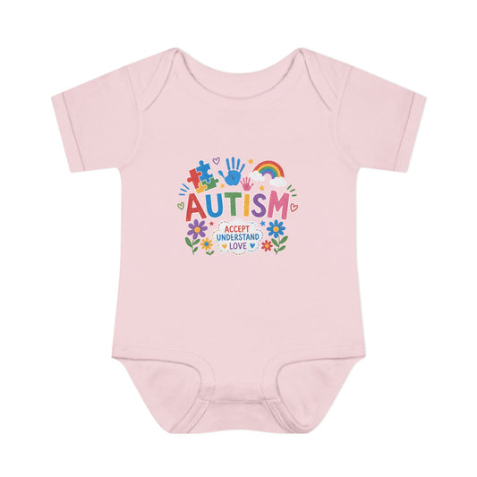 Autism Awareness Infant Bodysuit — 'Accept Understand Love' Colorful Design image 0