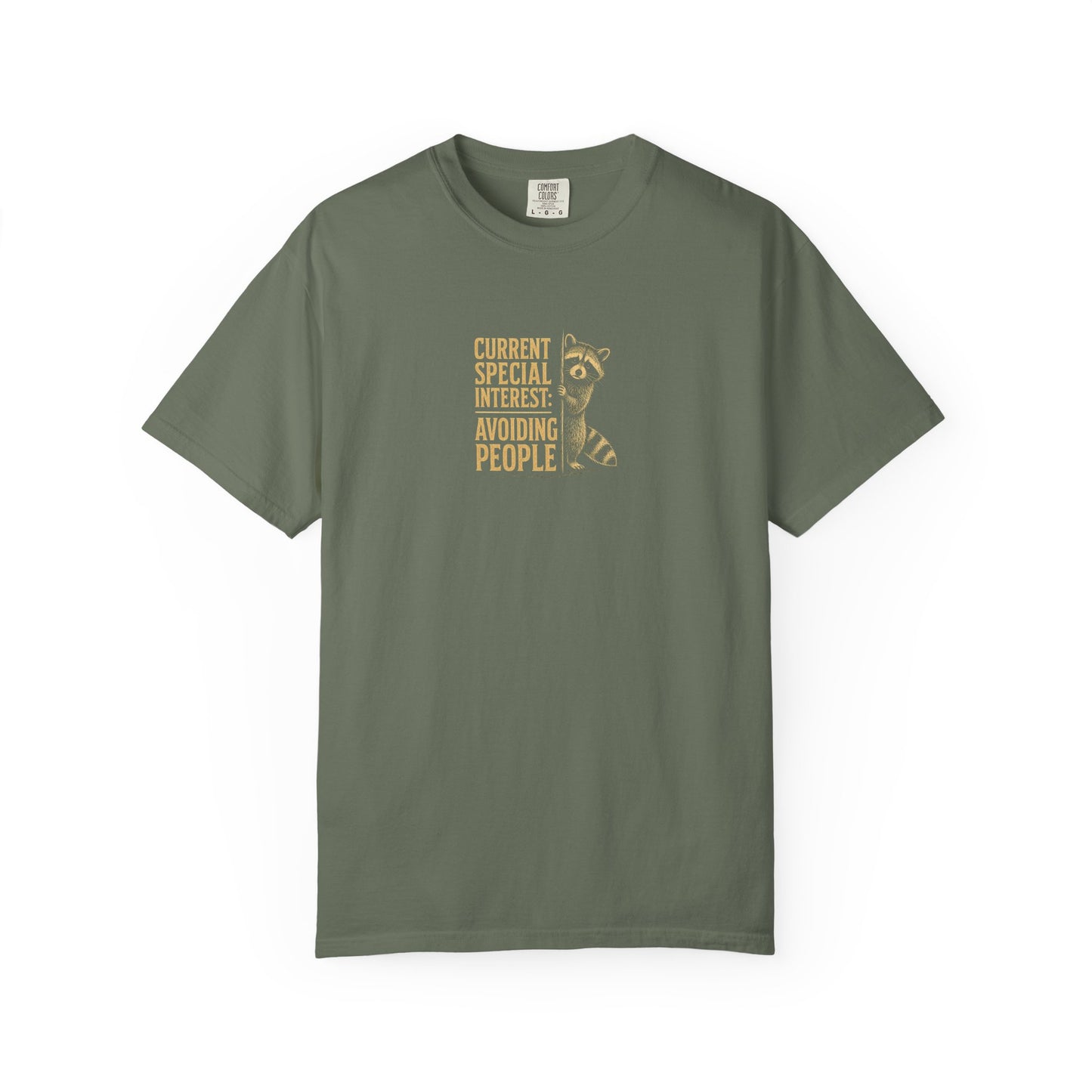 Avoiding People T-Shirt — Funny Introvert Raccoon Graphic Tee