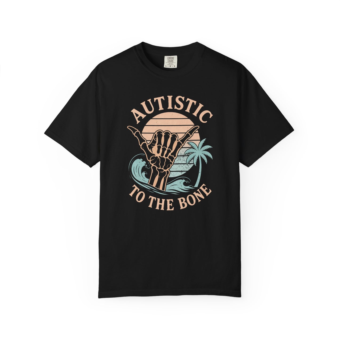 Autistic to the Bone T-Shirt — Retro Beach Skeleton Graphic Tee