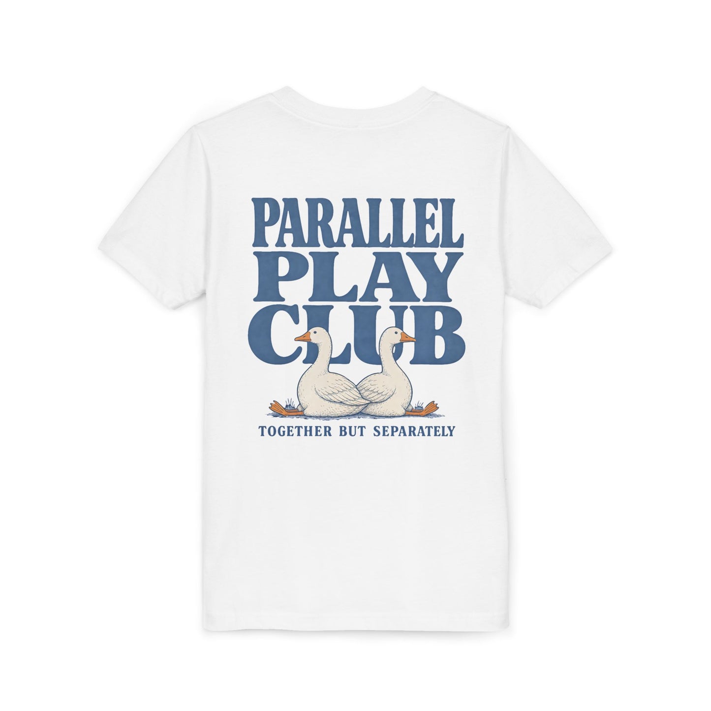 Youth Tee — "Parallel Play Club" Silly Goose Graphic Kids Shirt (Together But Separately)