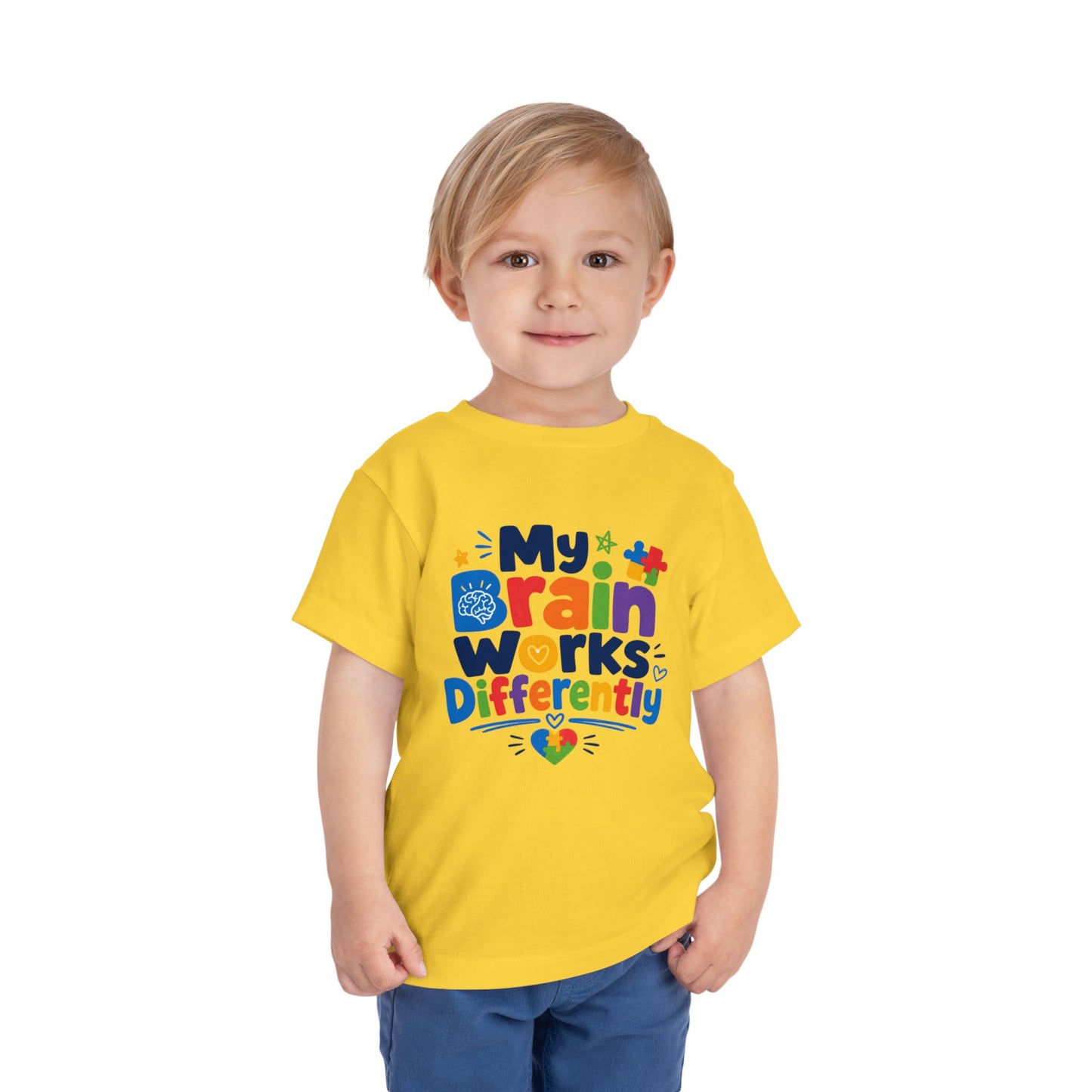 Toddler Tee — "My Brain Works Differently" Autism Awareness Kids Shirt image 16