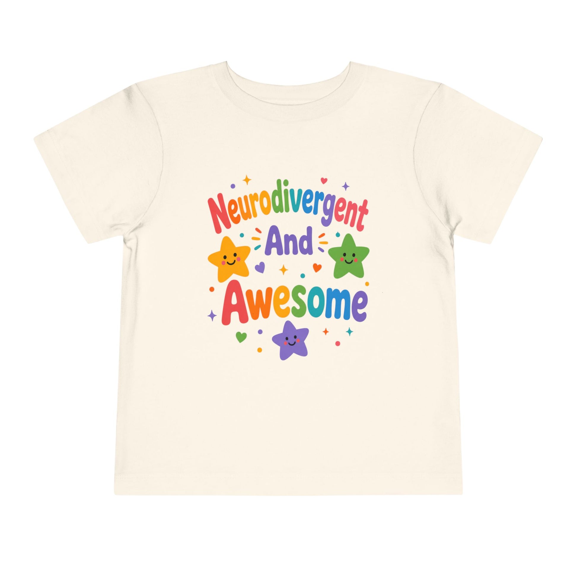 Neurodivergent and Awesome Toddler Tee — Colorful Pride Kids Shirt - Natural, 4T image