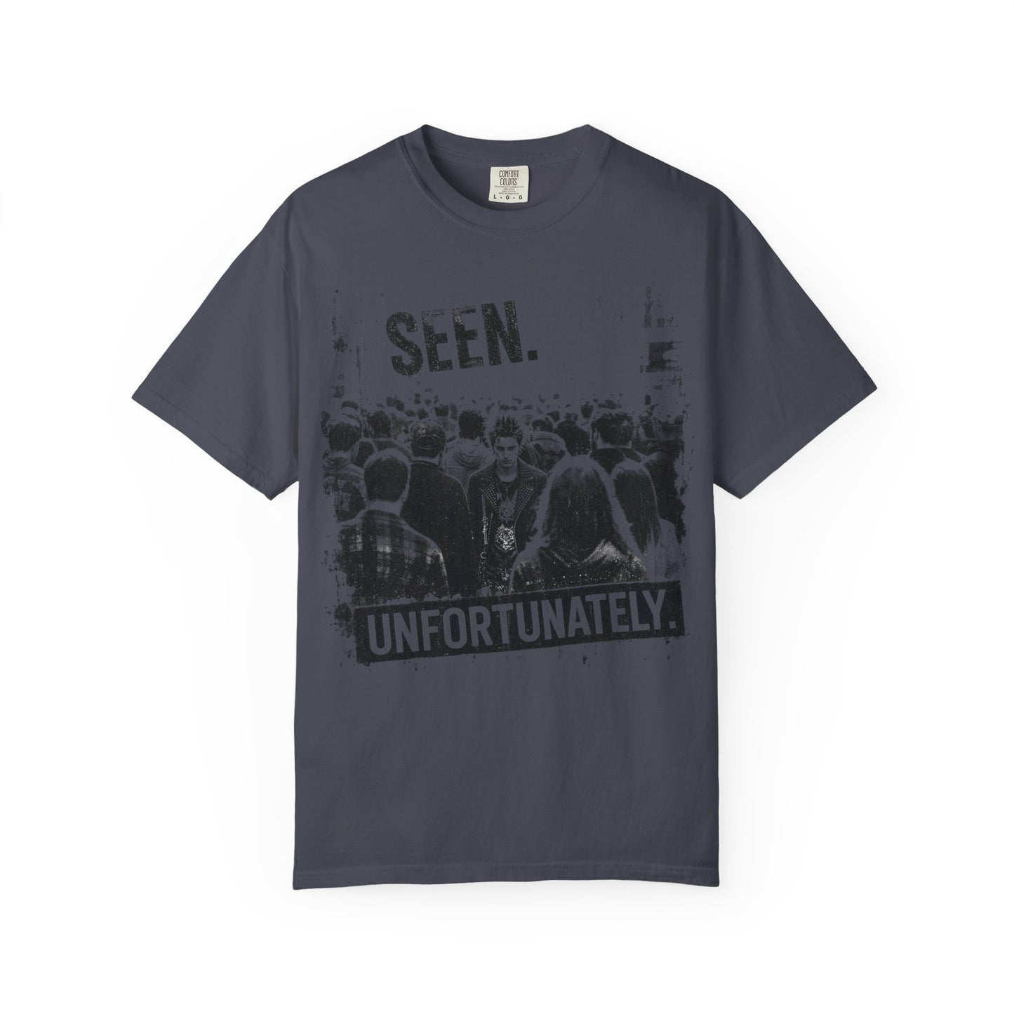 Seen Unfortunately T-Shirt — Moody Crowd Graphic Tee