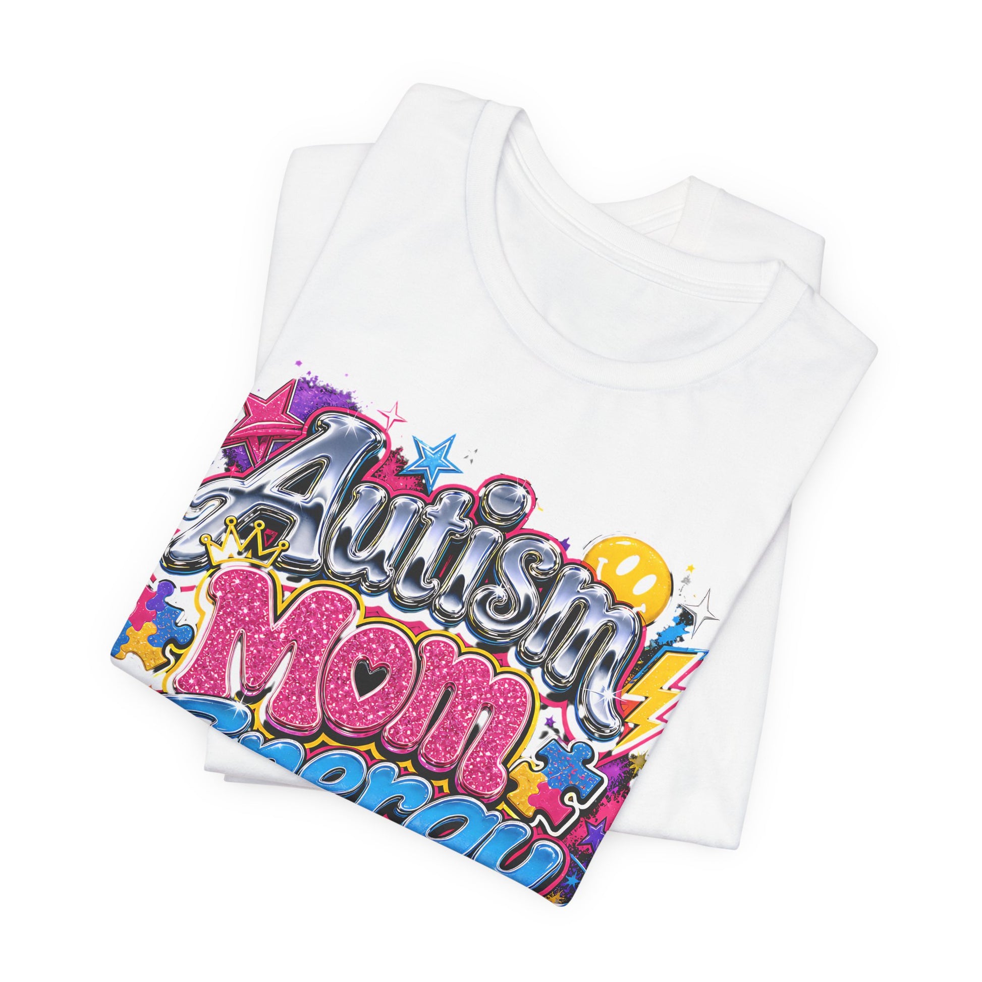 Autism Mom Energy T-Shirt — Colorful Supportive Graphic Tee for Autism Awareness image 4