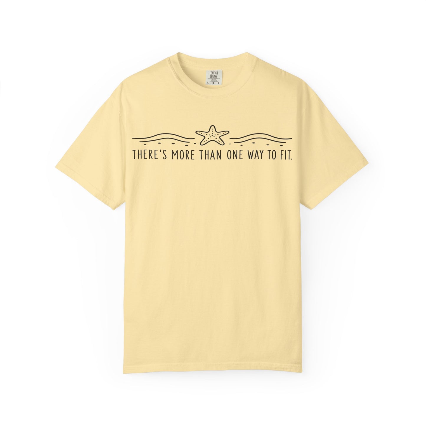 "There’s More Than One Way to Fit" Starfish Black Print Graphic Tee