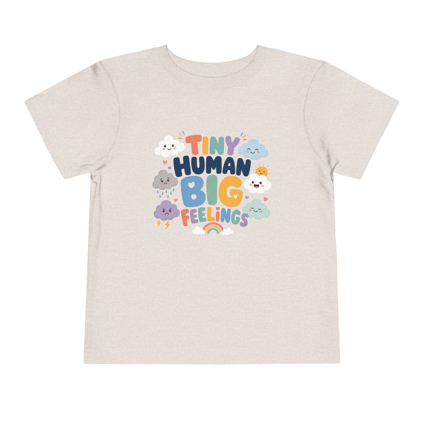 Tiny Human Big Feelings Toddler Tee - Heather Dust, 3T image