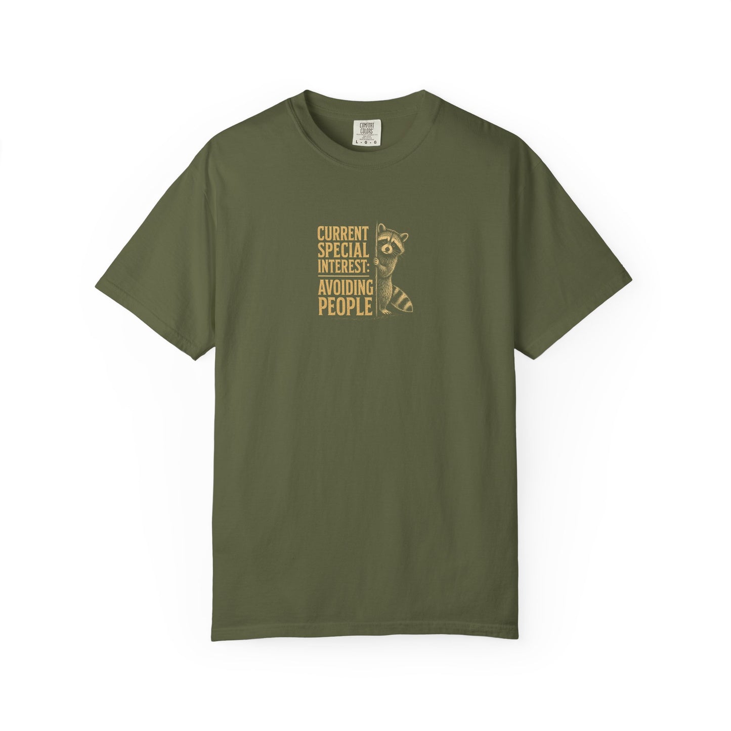 Avoiding People T-Shirt — Funny Introvert Raccoon Graphic Tee