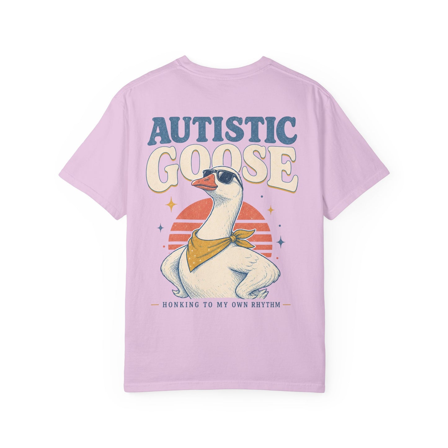 Autistic Silly Goose T-Shirt —BACK PRINT- Retro Silly Goose Design, “Working to My Own Rhythm” Autism Pride Tee