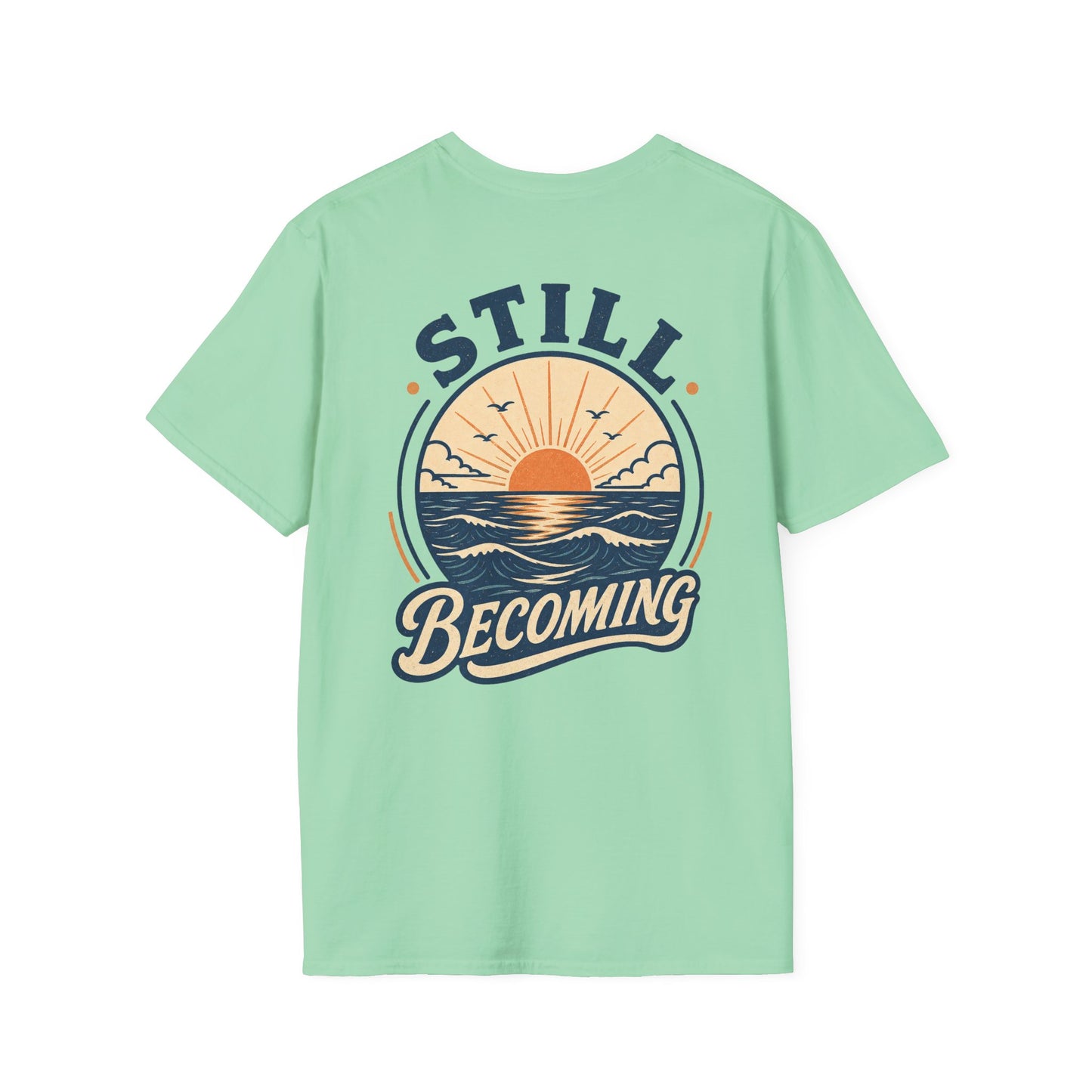 Still Becoming T-Shirt — Vintage Coastal Ocean Sunrise