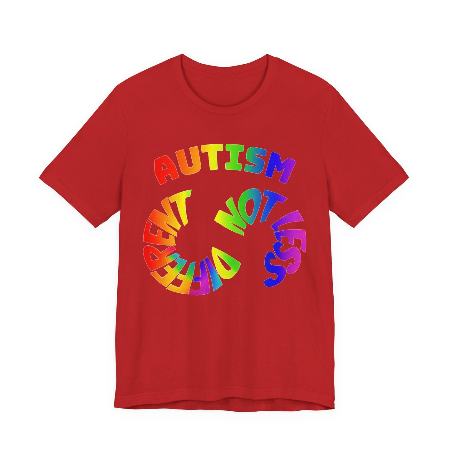 Autism Awareness T-Shirt — "Different Not Less" Rainbow Tee image