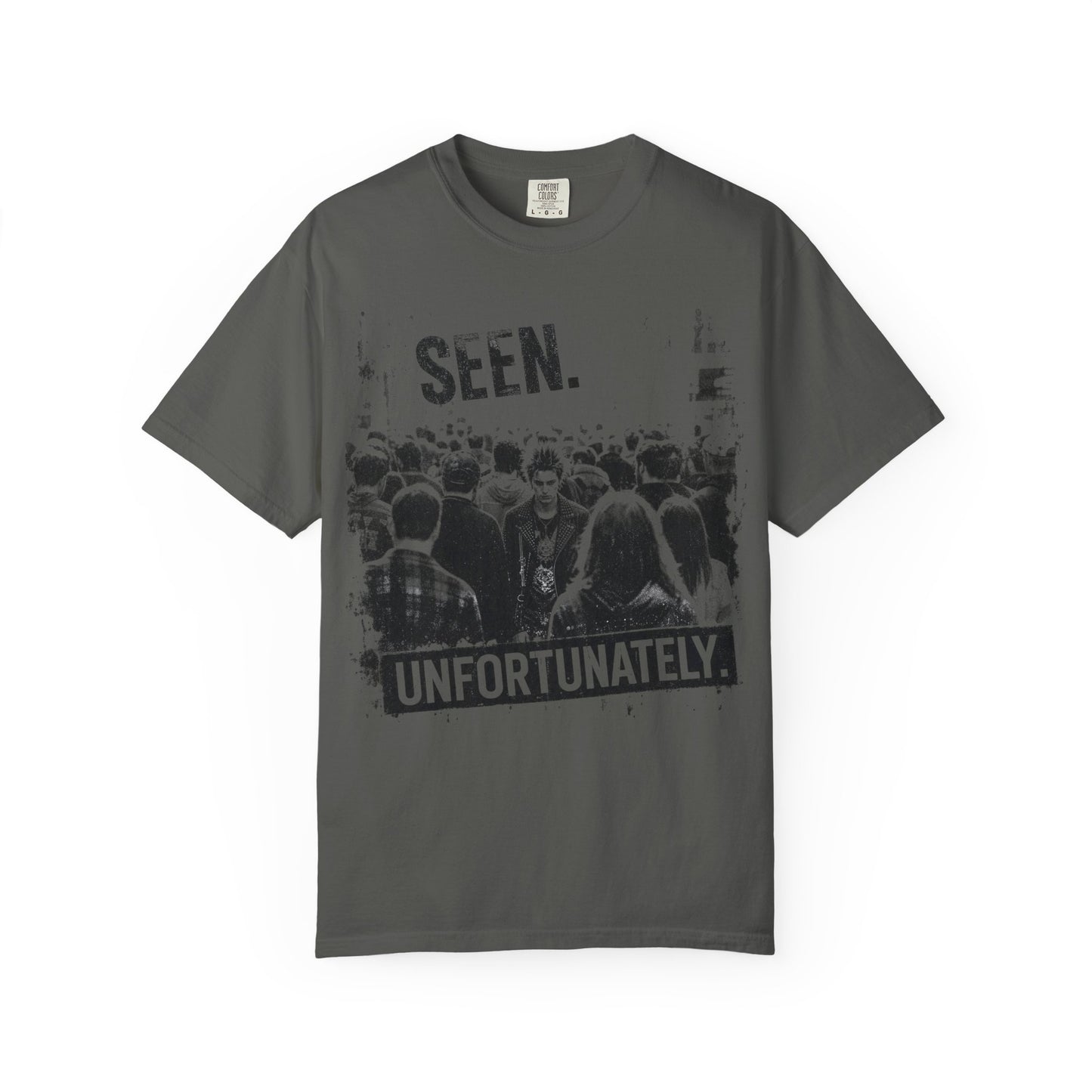 Seen Unfortunately T-Shirt — Moody Crowd Graphic Tee