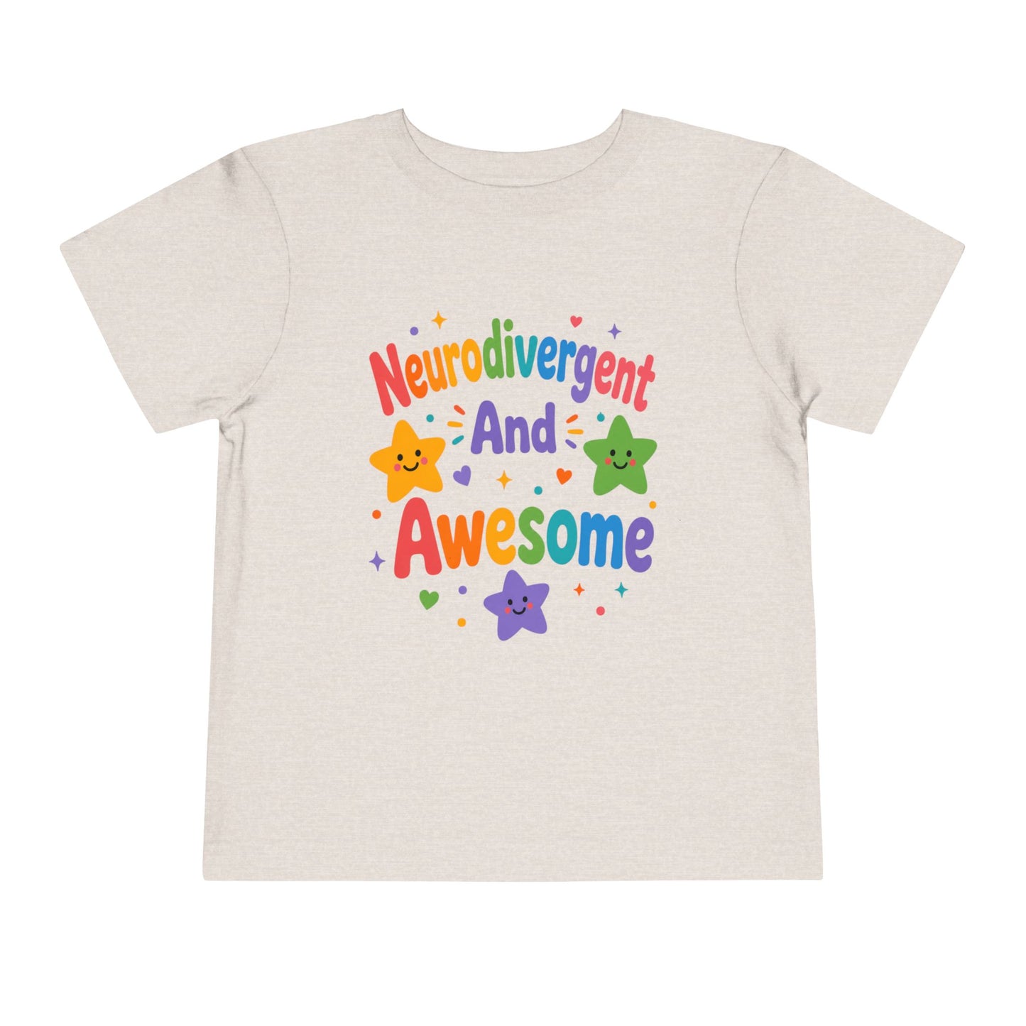 Neurodivergent and Awesome Toddler Tee — Colorful Pride Kids Shirt - Heather Dust, 4T image