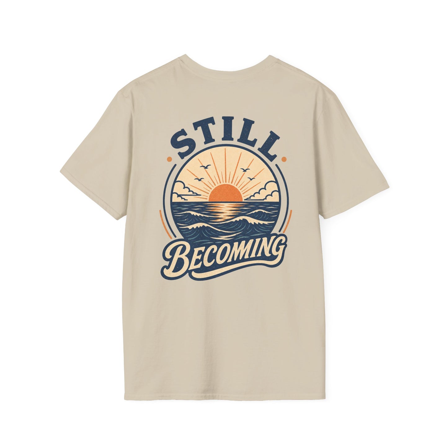 Still Becoming T-Shirt — Vintage Coastal Ocean Sunrise