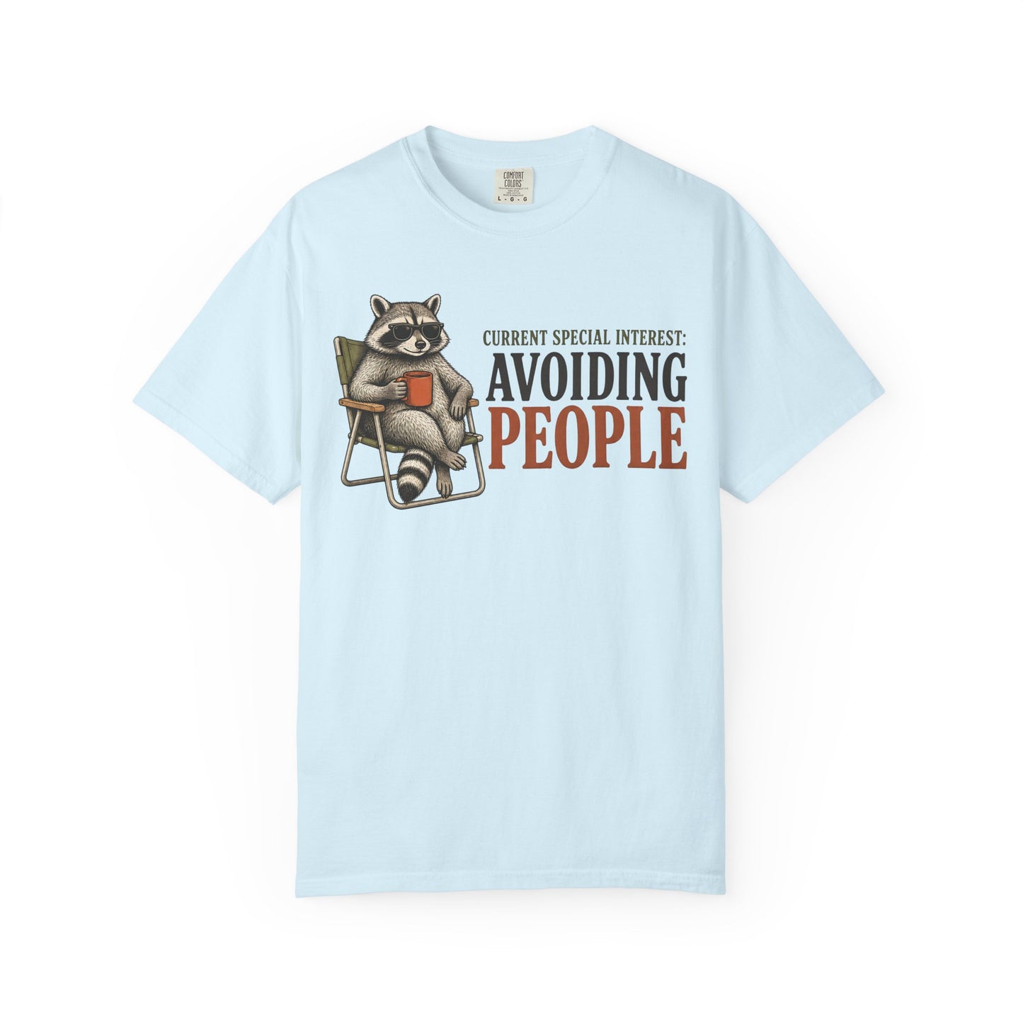 Avoiding People T-Shirt — Raccoon Reading Graphic Tee