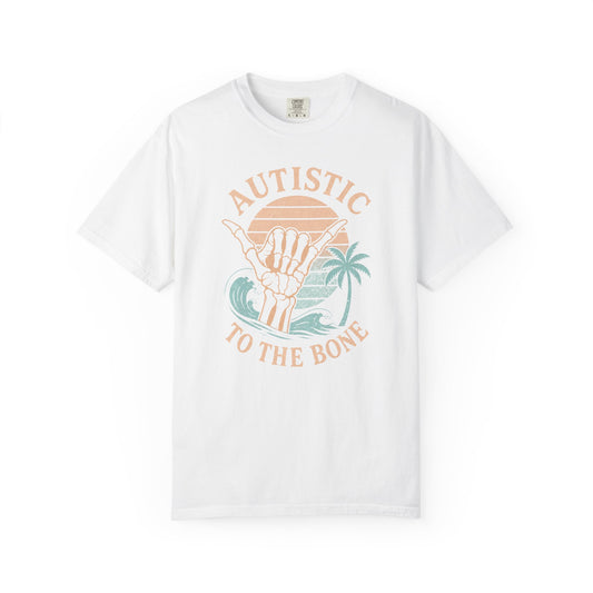 Autistic to the Bone T-Shirt — Retro Beach Skeleton Graphic Tee