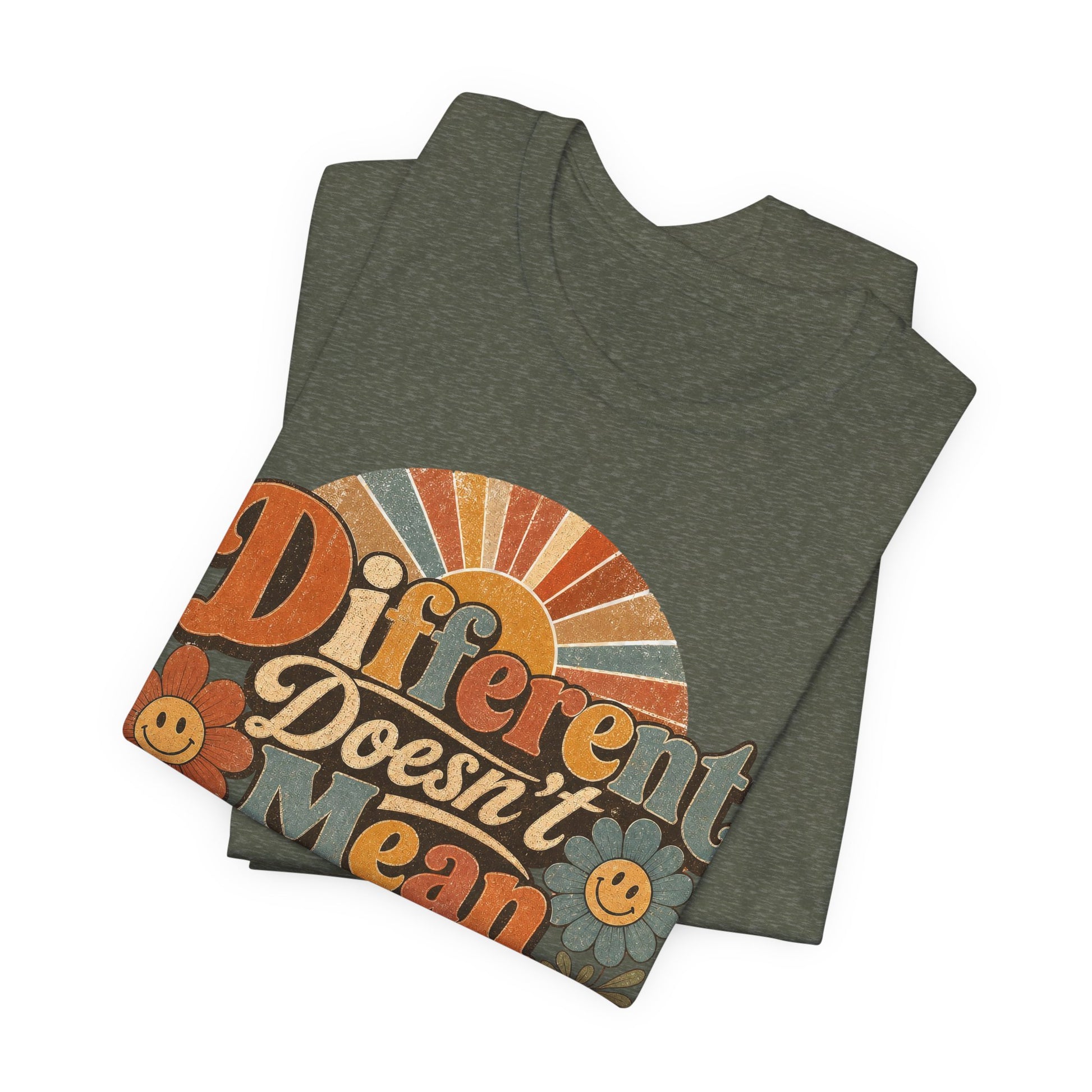 Different Doesn't Mean Less Retro Graphic Tee image 19