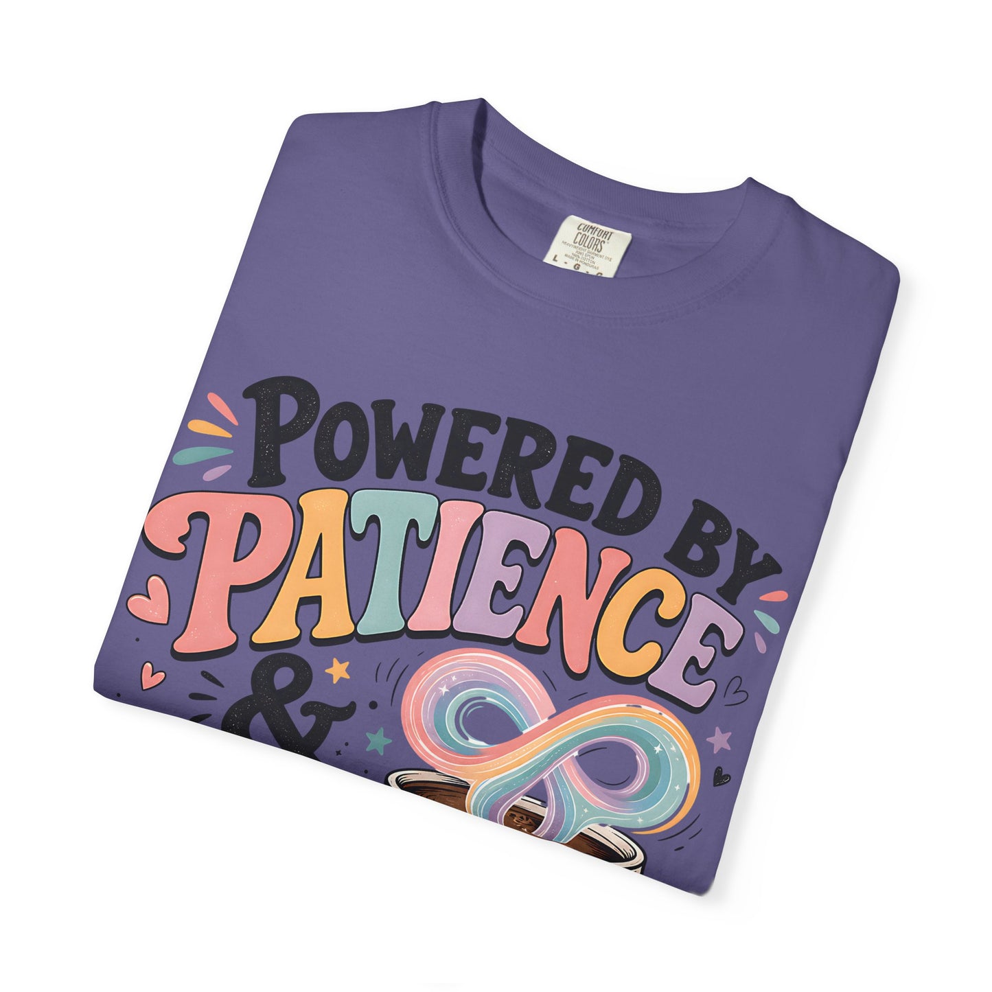 Autism Mom T-Shirt — "Powered by Patience &amp; Coffee" Graphic Tee image 38