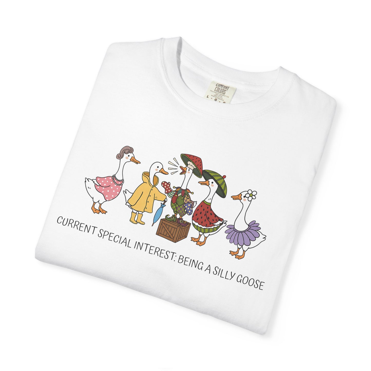 Silly Goose Special Interest Cartoon Graphic T-Shirt — Cute Vintage-style Goose Tee