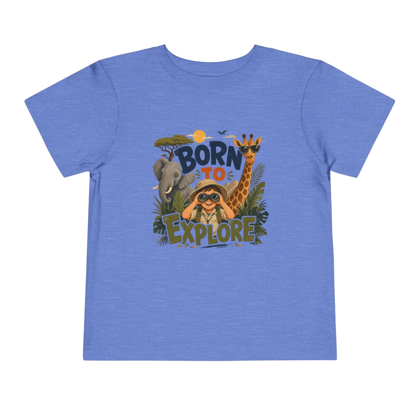 Born to Explore Toddler Tee — Jungle Safari Graphic Shirt