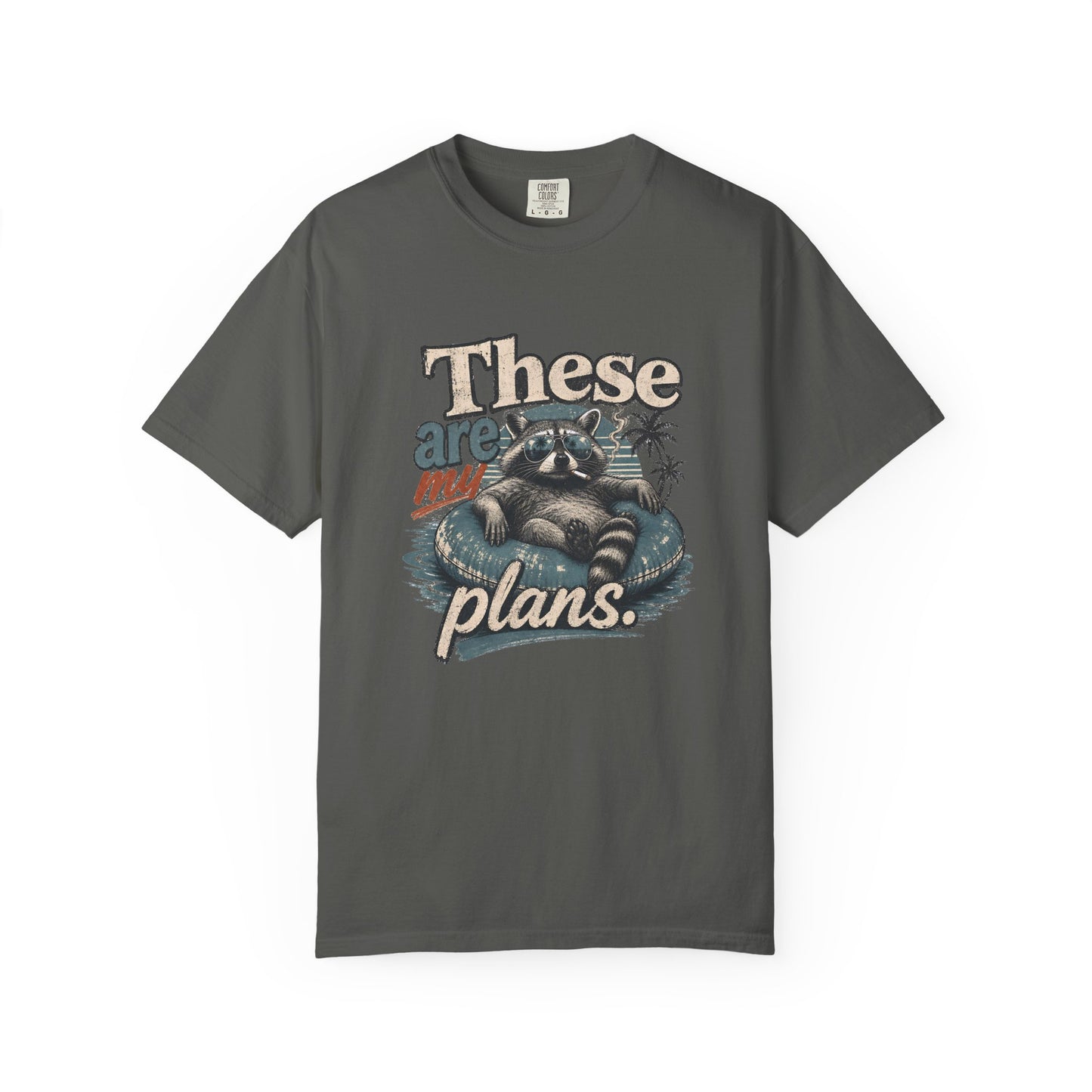 These Are My Plans T-Shirt — Neurodivergent Raccoon Beach Vibes Graphic Tee