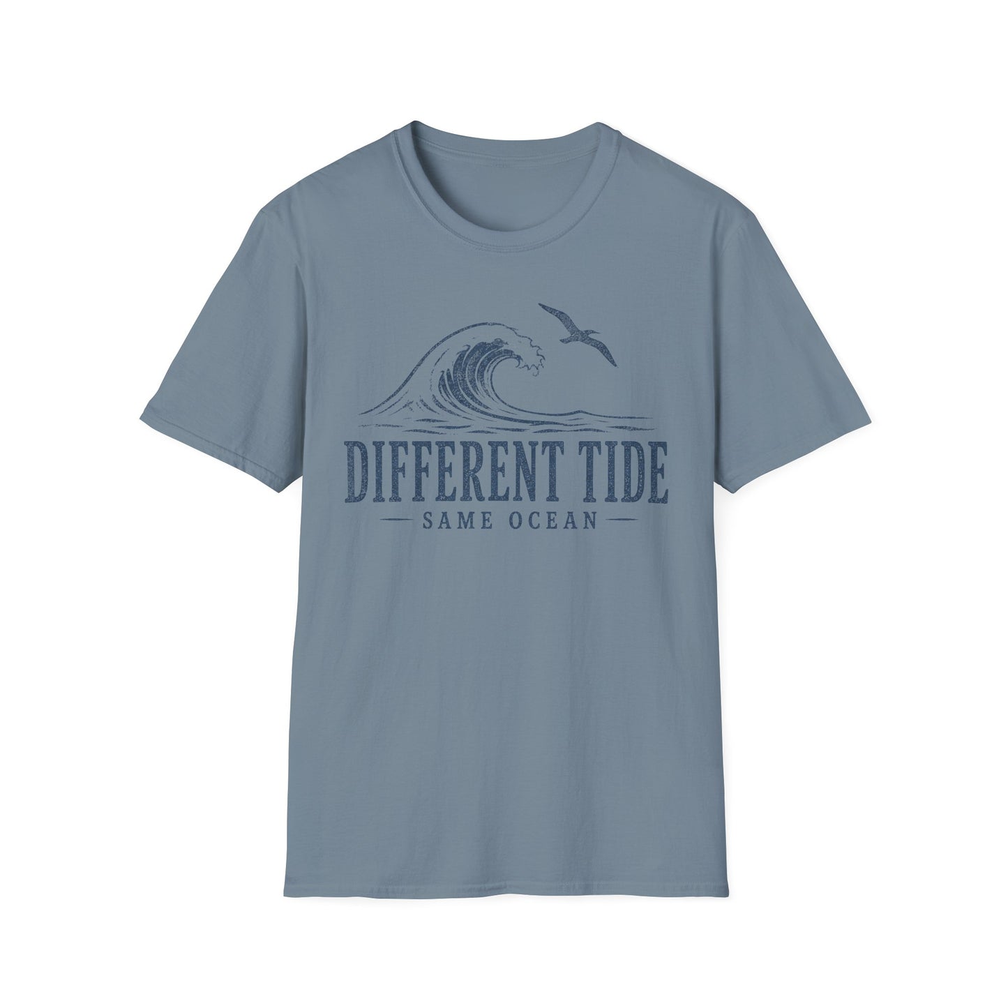 Different Tide Wave T-Shirt — 'Different Tide, Same Ocean' Coastal Graphic Tee