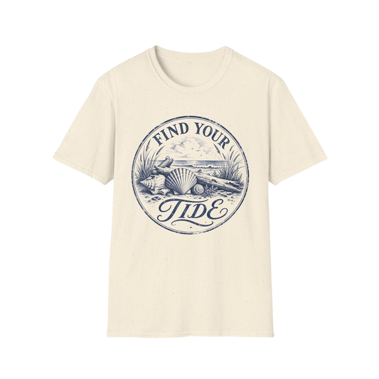T-Shirt — "Find Your Tide" Beach Shell Graphic Tee