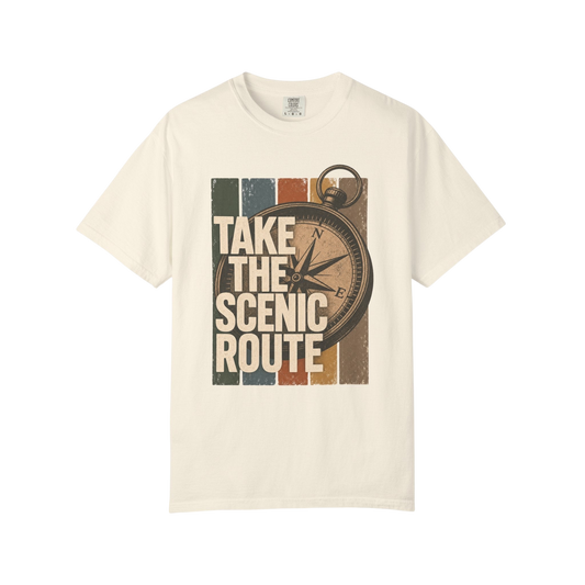 Take the Scenic Route T-Shirt — Vintage Compass Travel Tee
