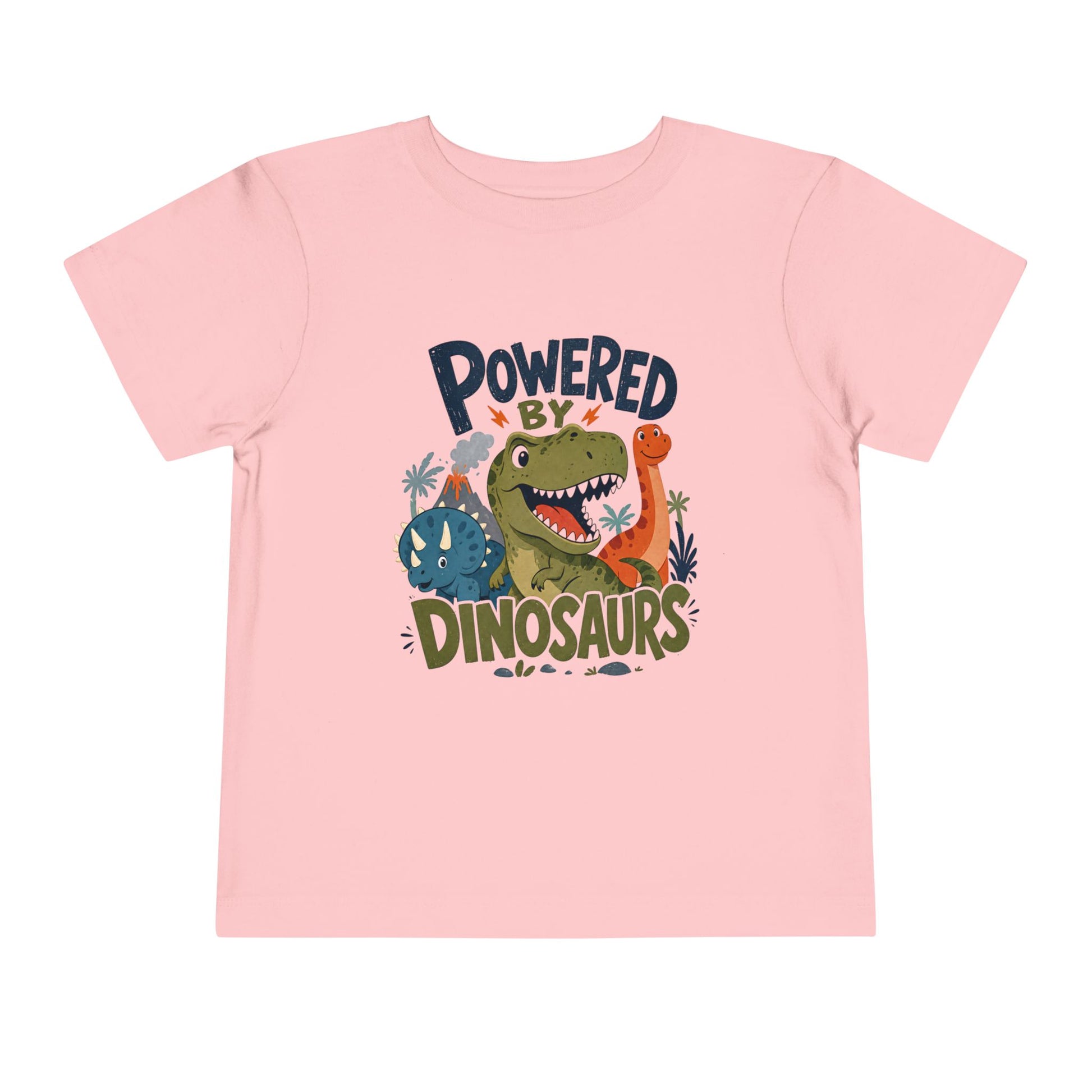 Powered by Dinosaurs Toddler Tee — Cute Dino Graphic Shirt for Kids - Pink, 4T image