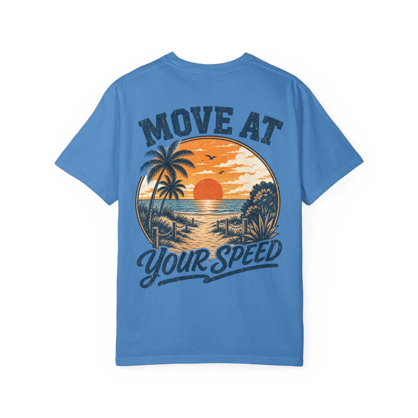 "Move At Your Speed" Retro Beach Sunset T-Shirt