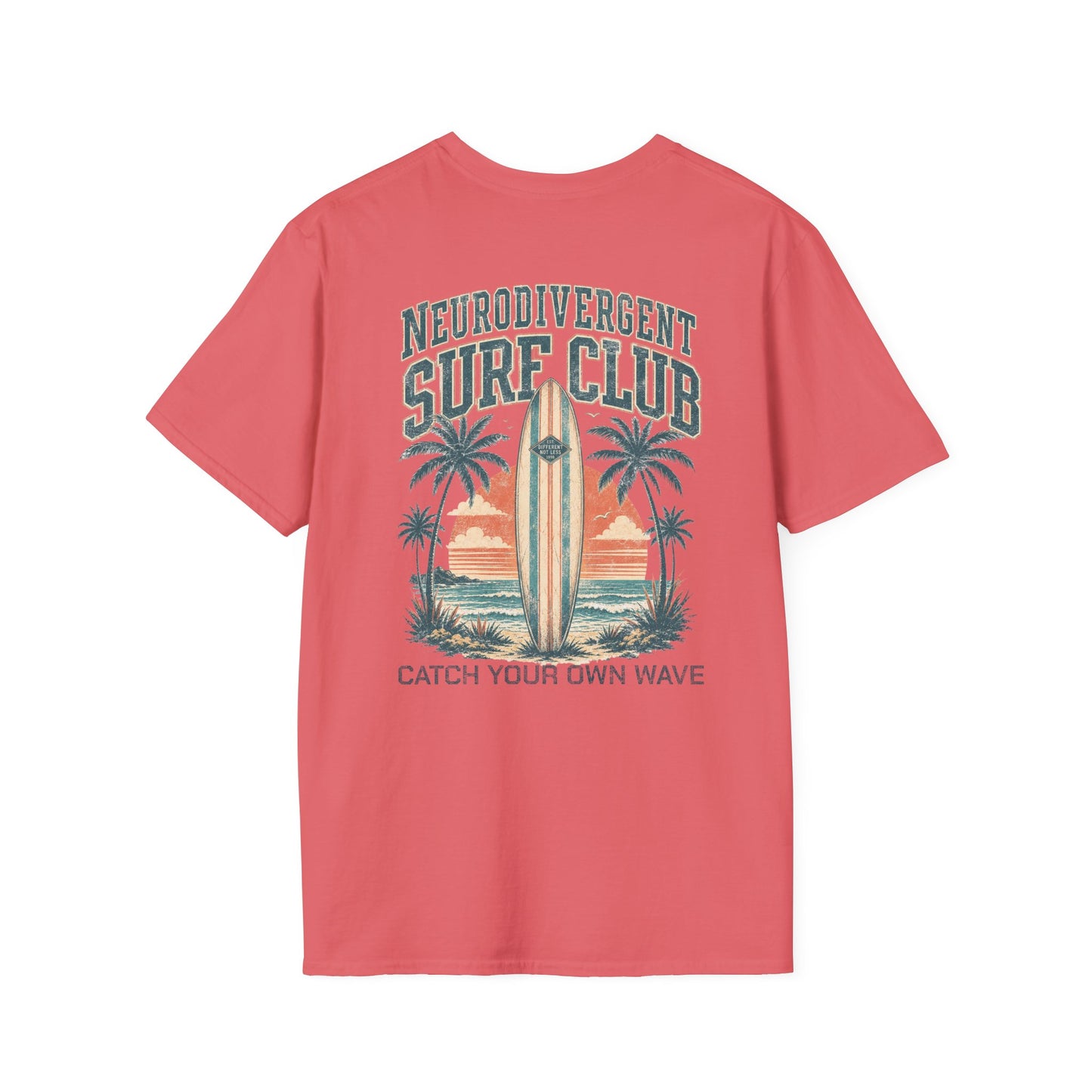 "Catch Your Own Wave" Neurodivergent Surf Club Graphic Tee Shirt